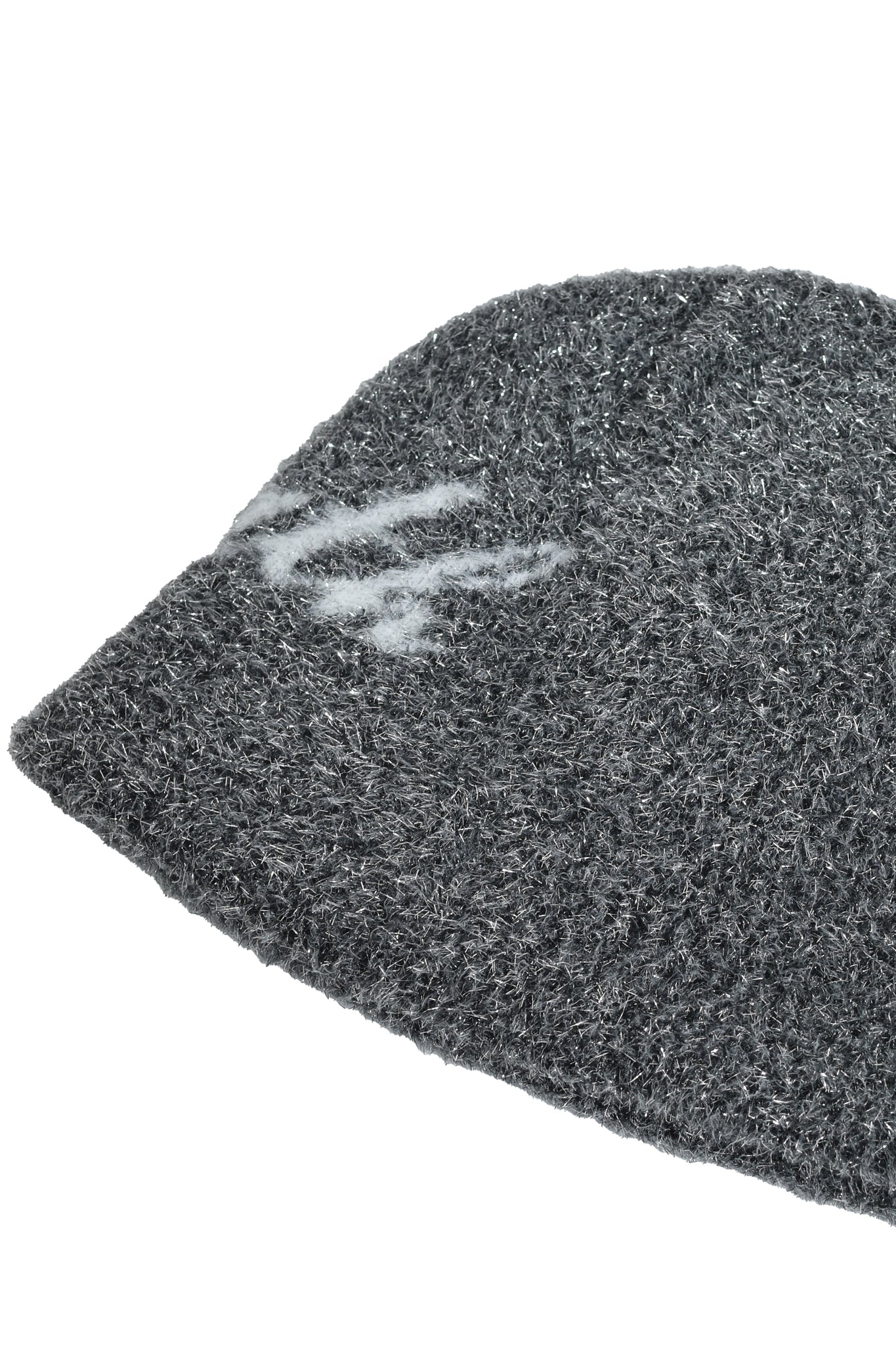 GLITTER MOHAIR SKULL CAP / SILVER