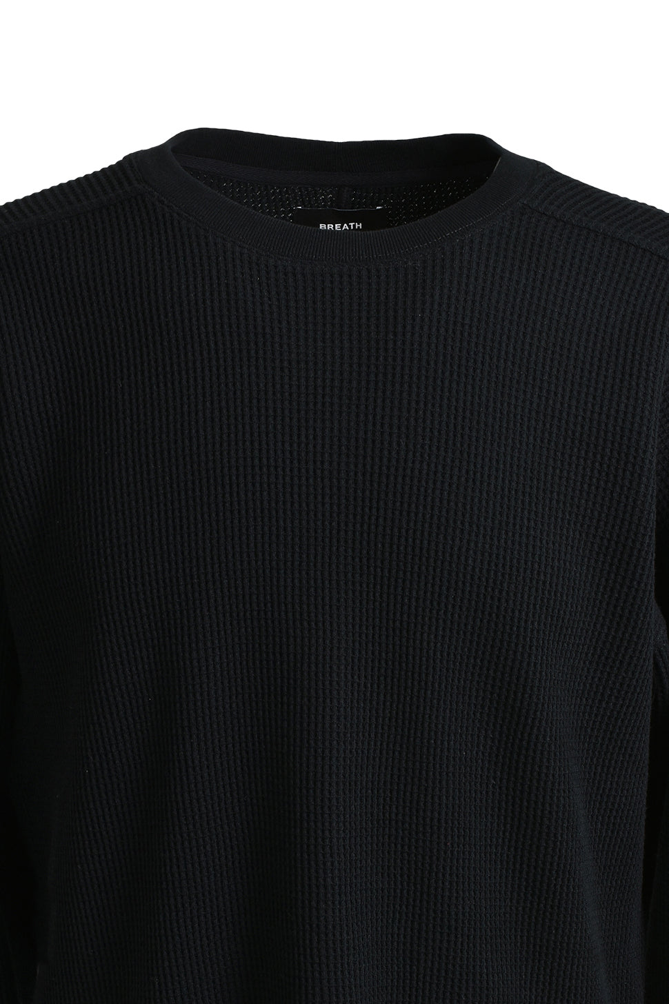 NEWRICH WAFFLE LS TEE / BLACK