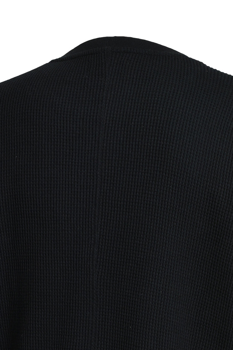 NEWRICH WAFFLE LS TEE / BLACK