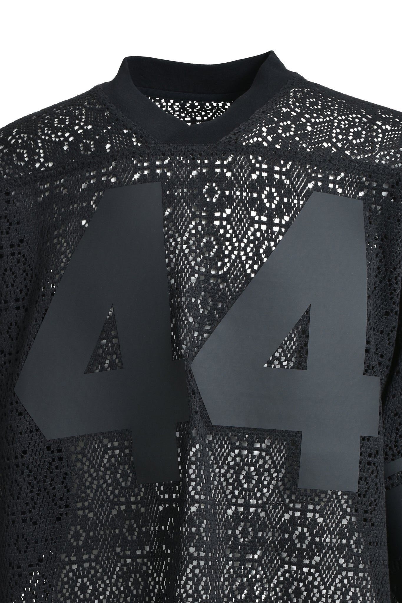 CROCHET SS GAME SHIRT / BLACK