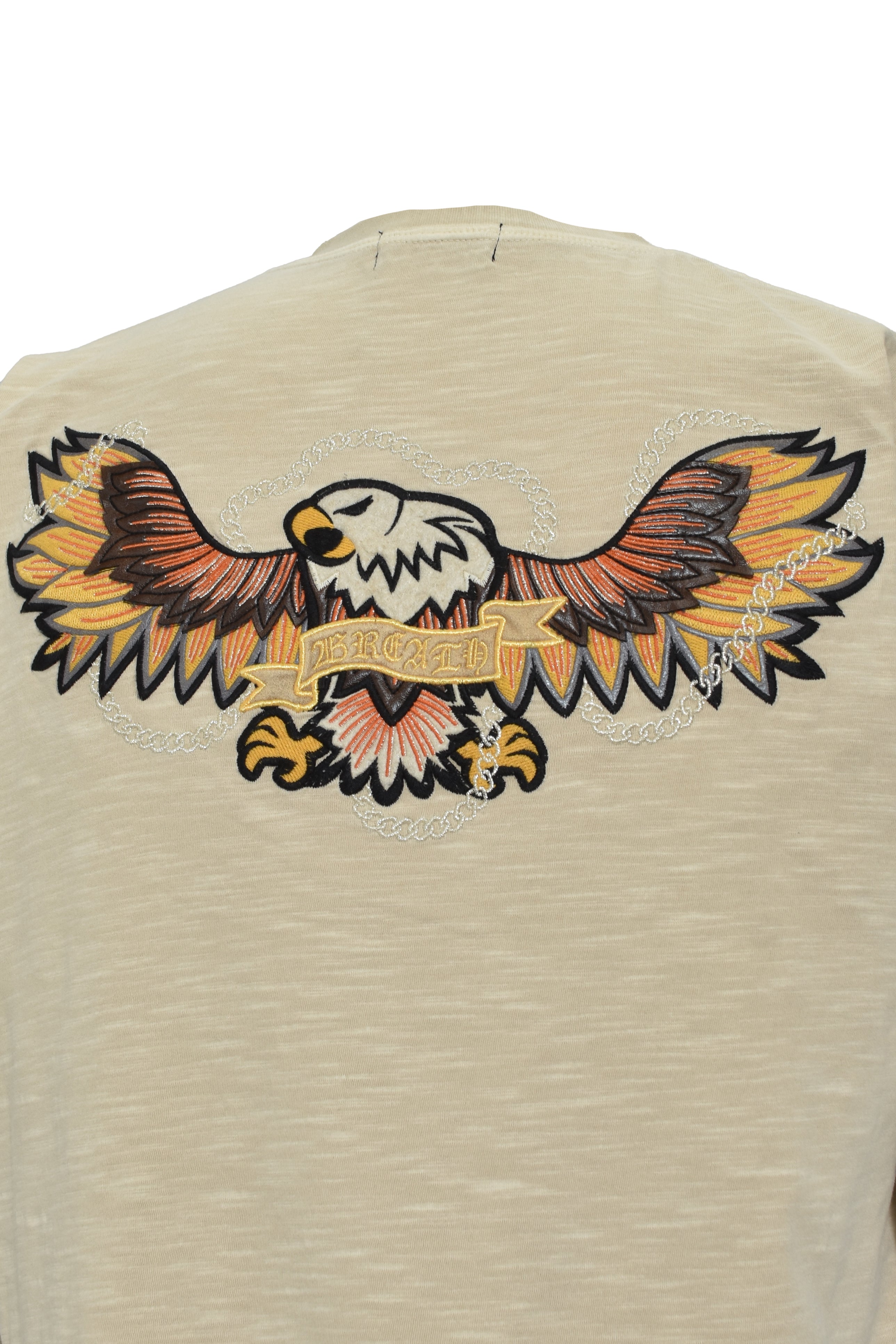 BREATH CHAIN EAGLE PATCH V NECK TEE / BLK    要在庫確認 CHAIN EAGLE PATCH V NECK TEE / BEIGE – BREATH - サイズ 着丈