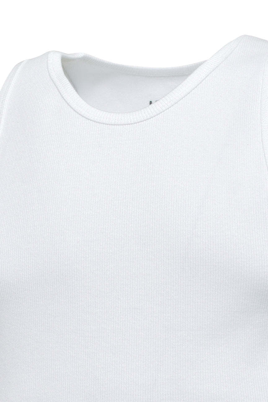LOGO RIB TANK TOP / WHITE – BREATH - サイズ 着丈 身幅 肩幅 M