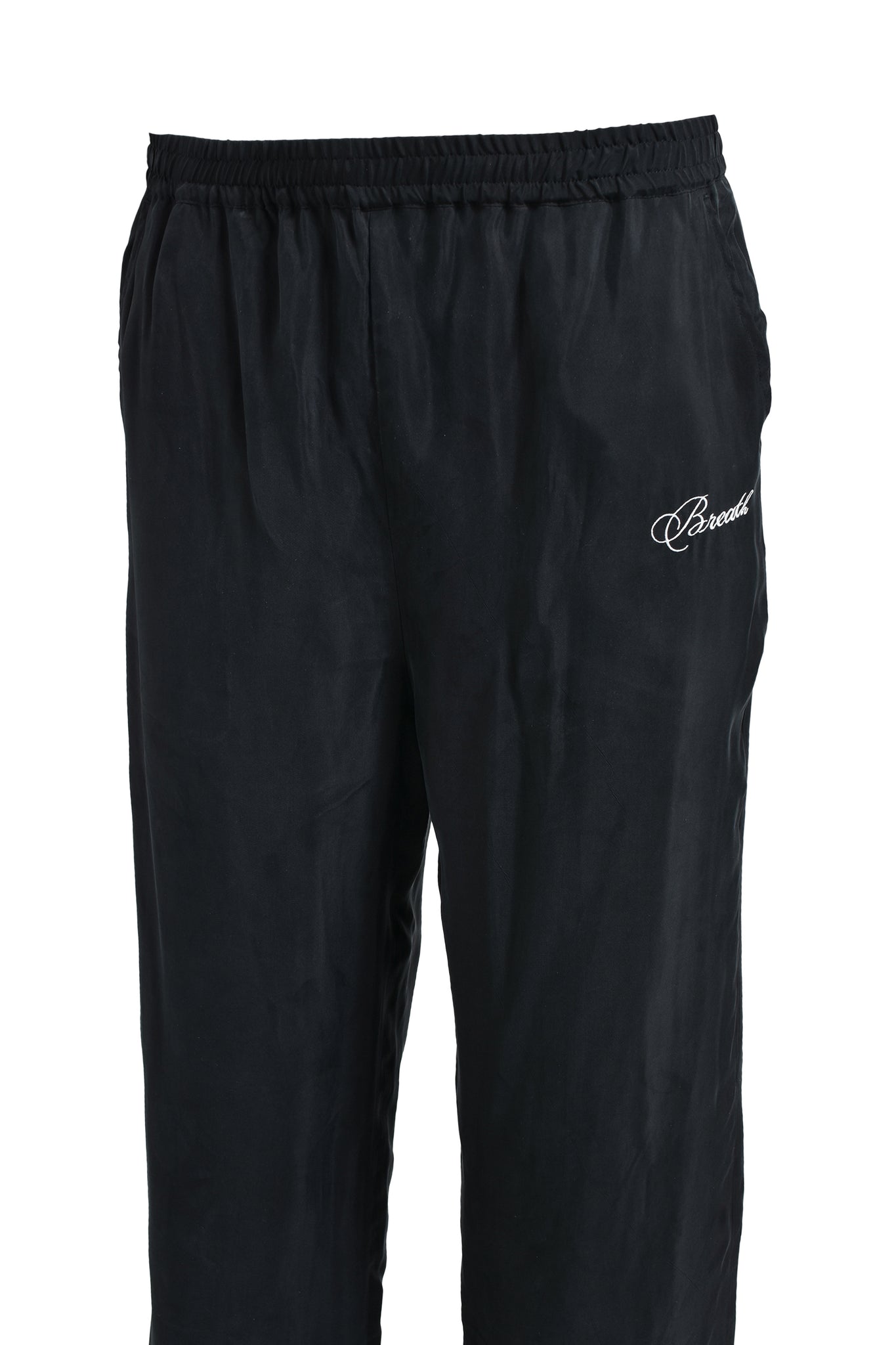 SCRIPT LOGO SATIN PANTS / BLACK