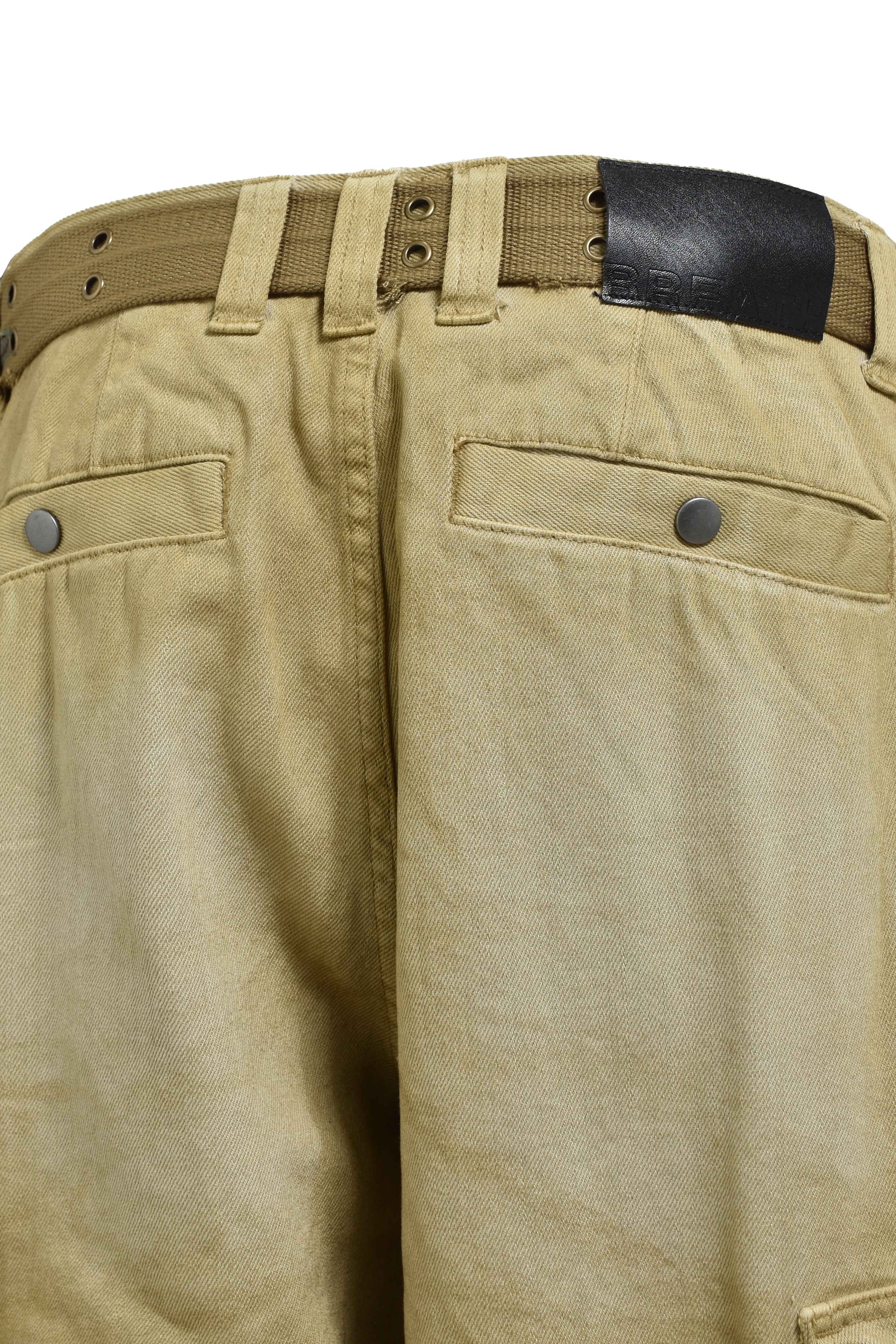 BLEACH CARGO PANTS W / BELT / DESERT – BREATH - サイズ Waist Front