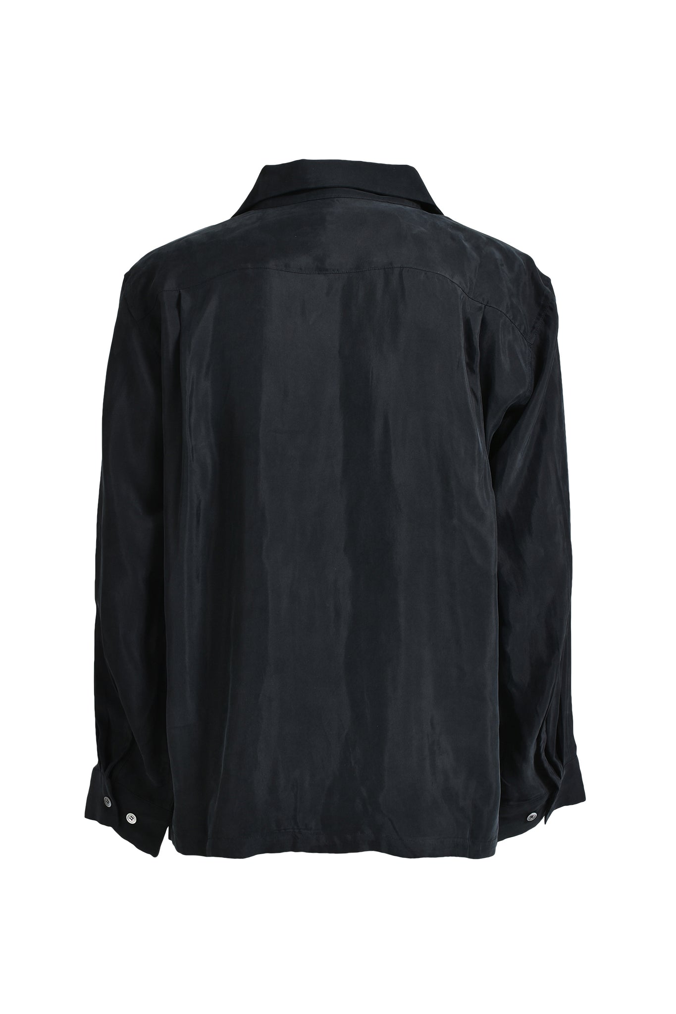 SCRIPT LOGO SATIN SHIRT / BLACK