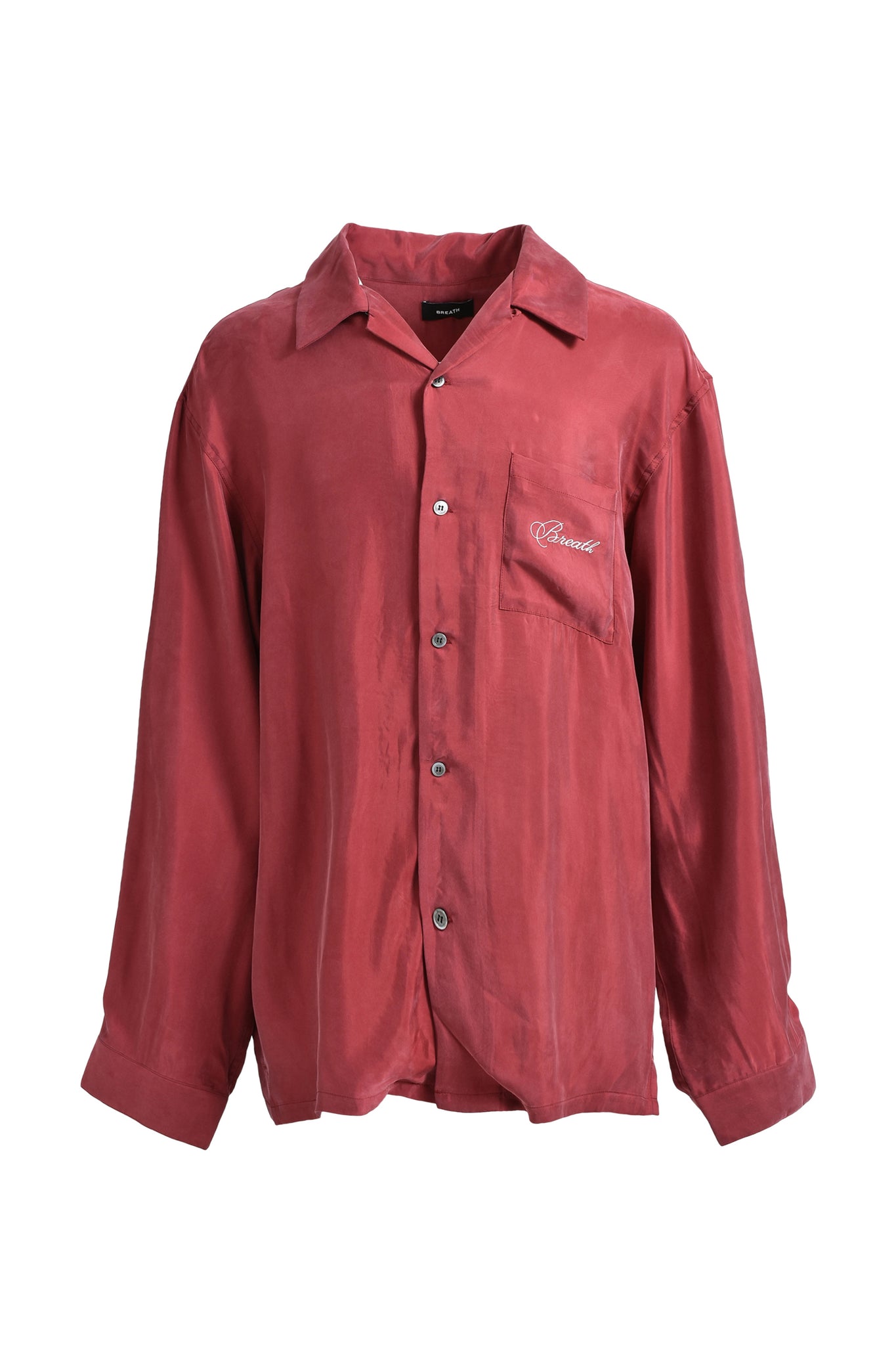 SCRIPT LOGO SATIN SHIRT / WINE