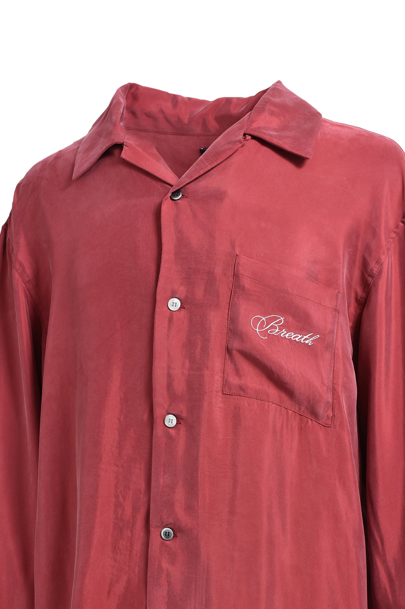 SCRIPT LOGO SATIN SHIRT / WINE