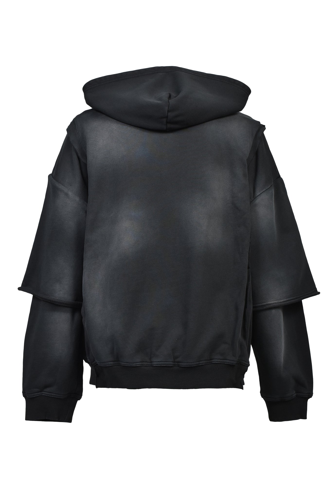 BREACH LAYERED ZIP HOODIE / BLACK ｜BREATH ブレス - BAD HOP