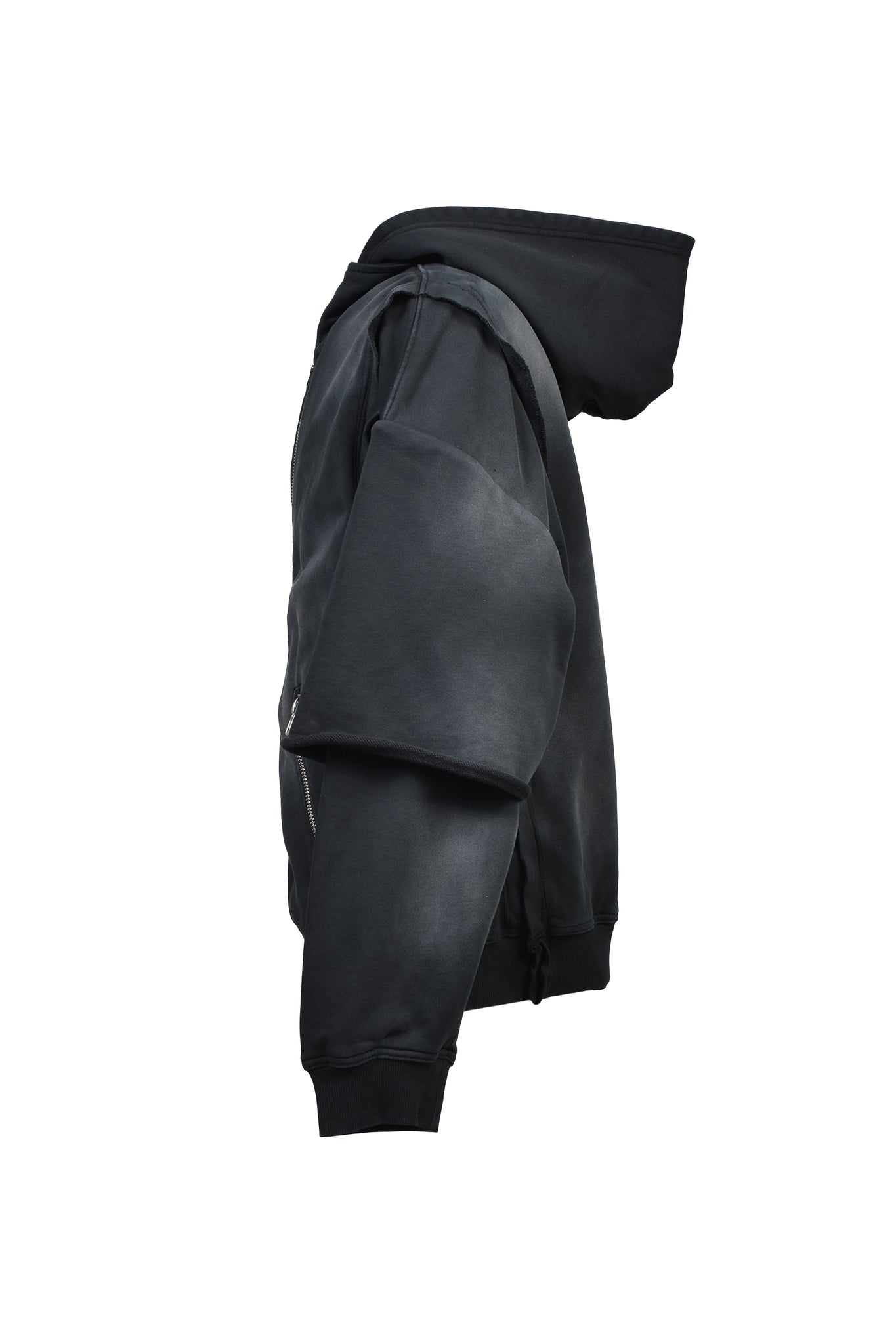 BREACH LAYERED ZIP HOODIE / BLACK ｜BREATH ブレス - BAD HOP