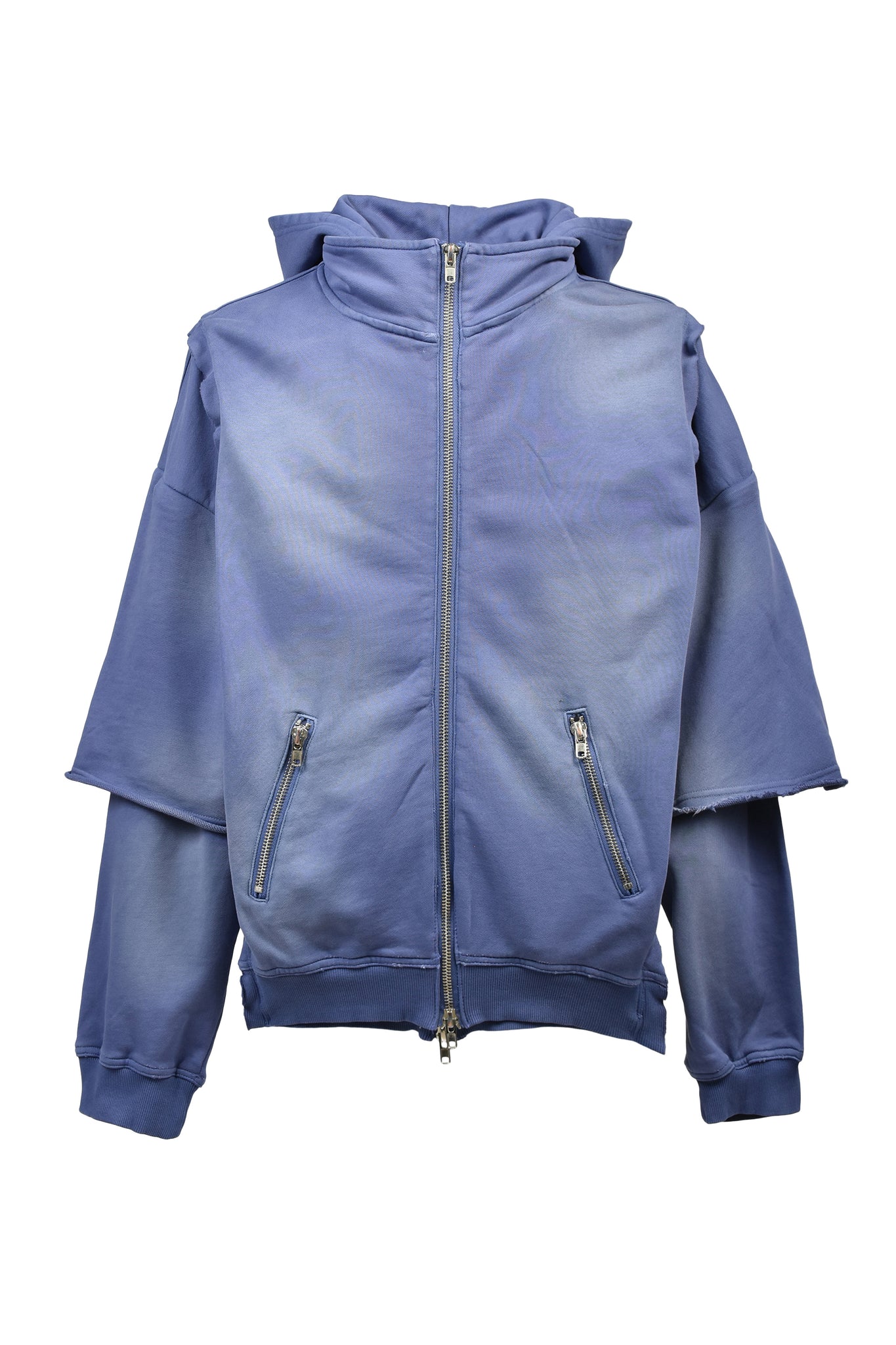BREACH LAYERED ZIP HOODIE / NAVY ｜BREATH ブレス - BAD HOP 