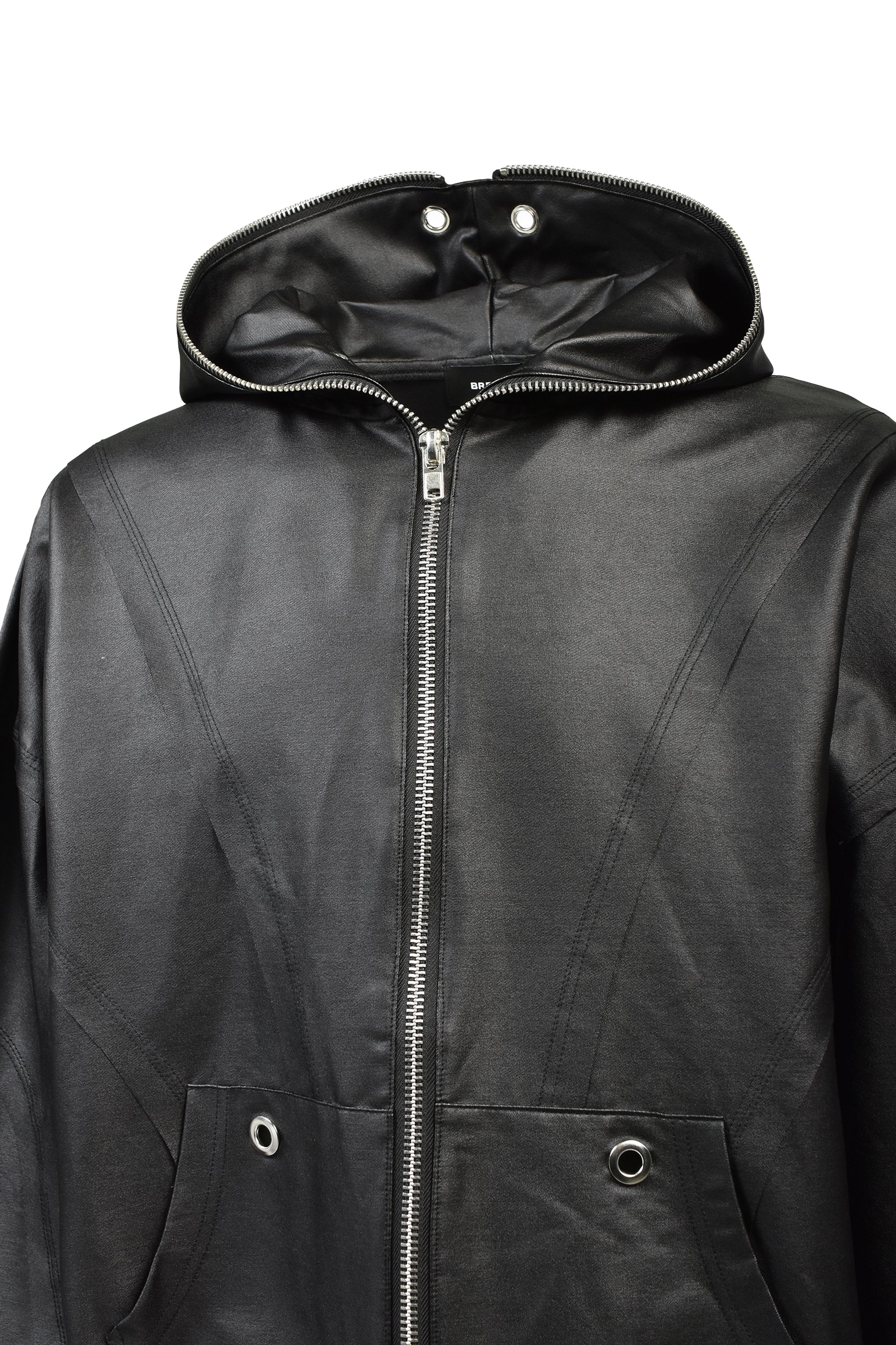 COATING ZIP UP HOODIE TYPE-2 / BLACK ｜BREATH ブレス - BAD HOP