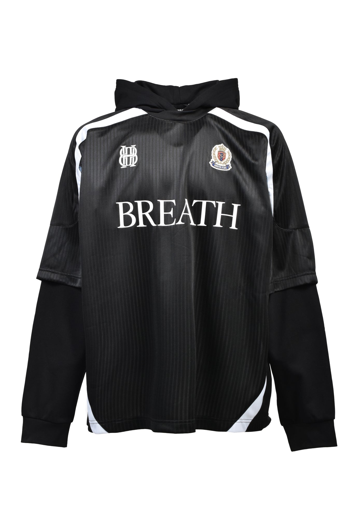 BH LOGO LAYERED GAME SHIRT HOODIE / BLACK ｜BREATH ブレス - BAD
