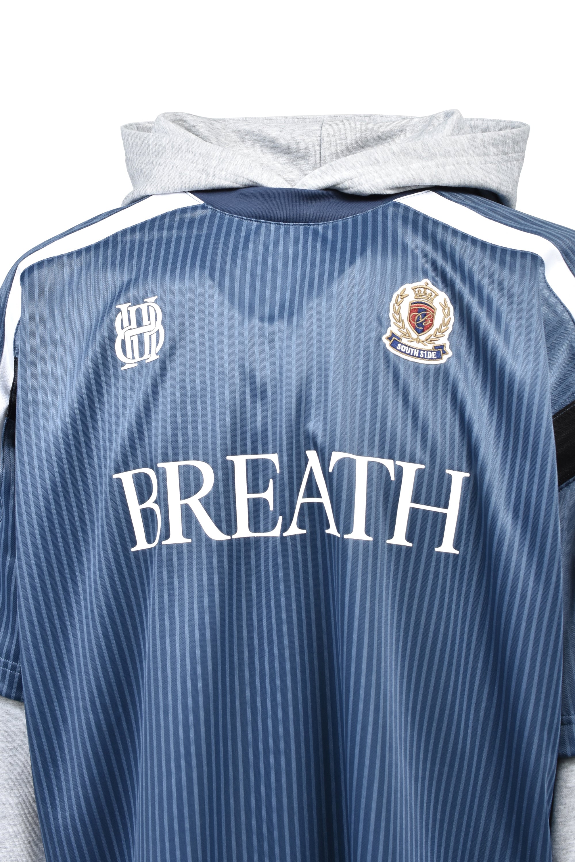 BH LOGO LAYERED GAME SHIRT HOODIE / GREY ｜BREATH ブレス - BAD HOP
