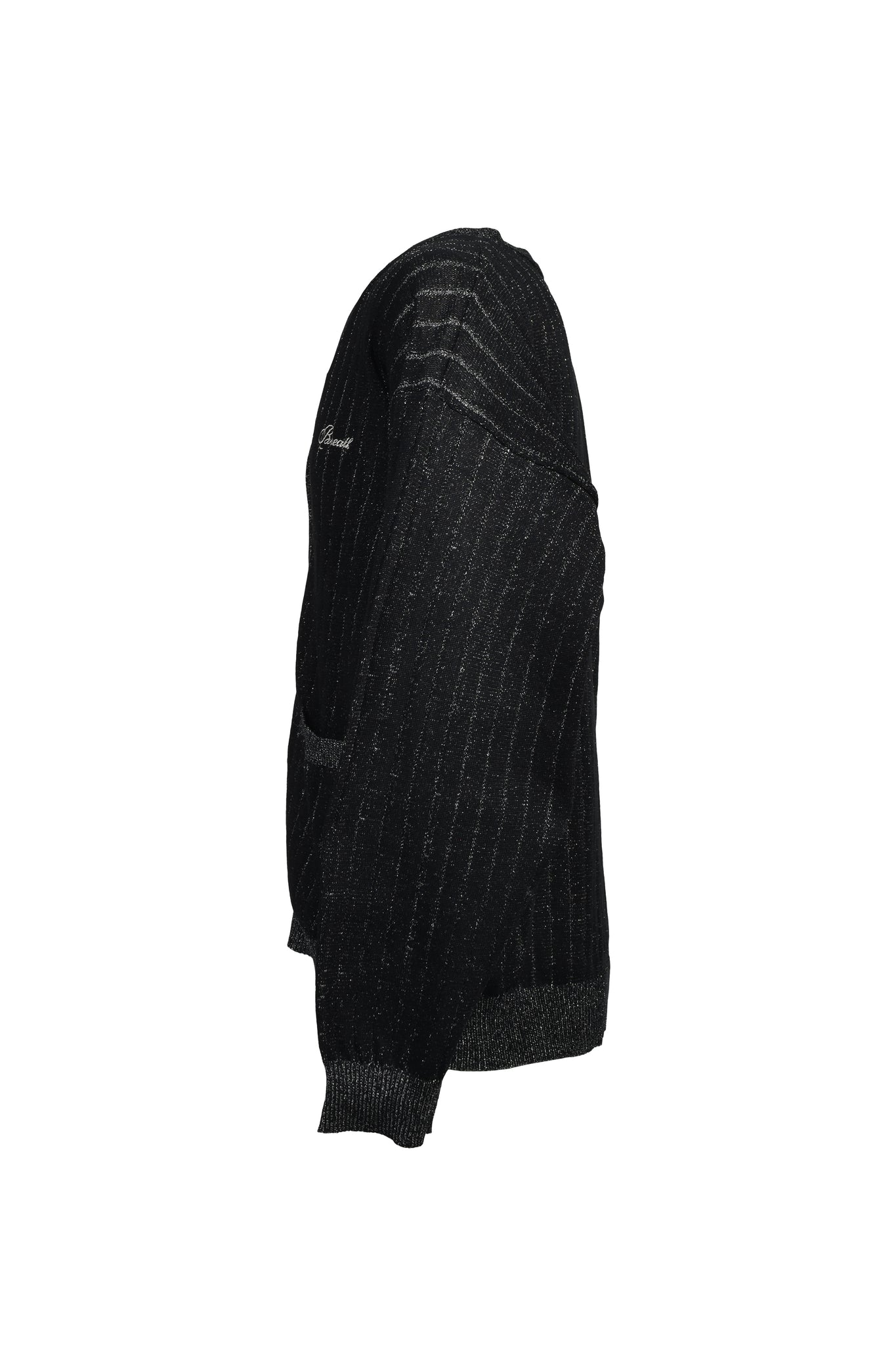 SCRIPT LOGO KNIT CARDIGAN / BLACK ｜BREATH ブレス - BAD HOP