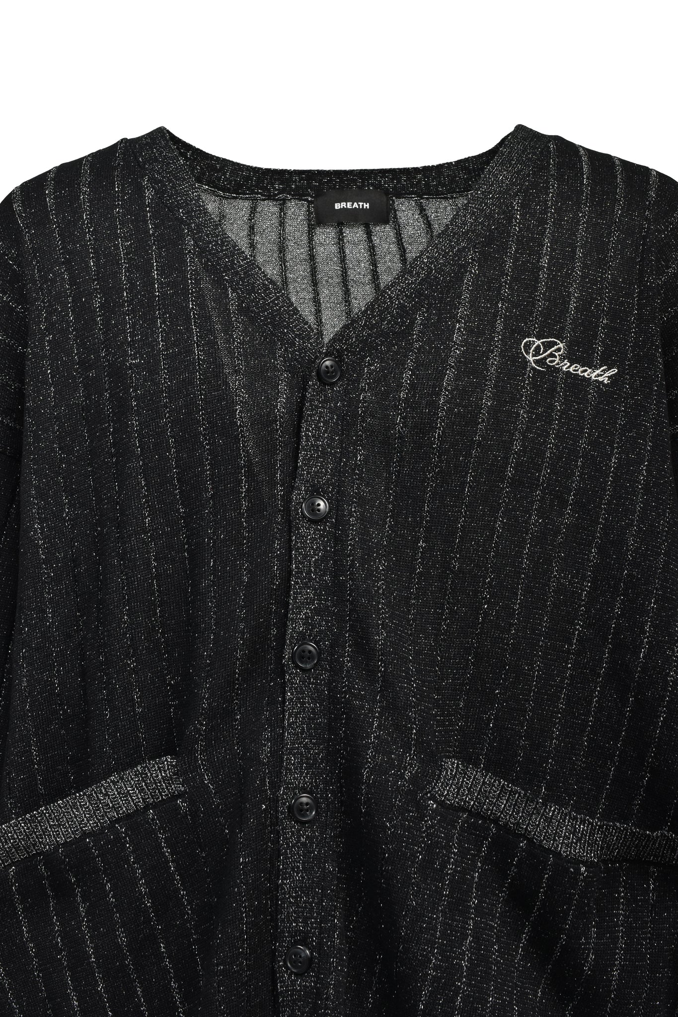 SCRIPT LOGO KNIT CARDIGAN / BLACK ｜BREATH ブレス - BAD HOP
