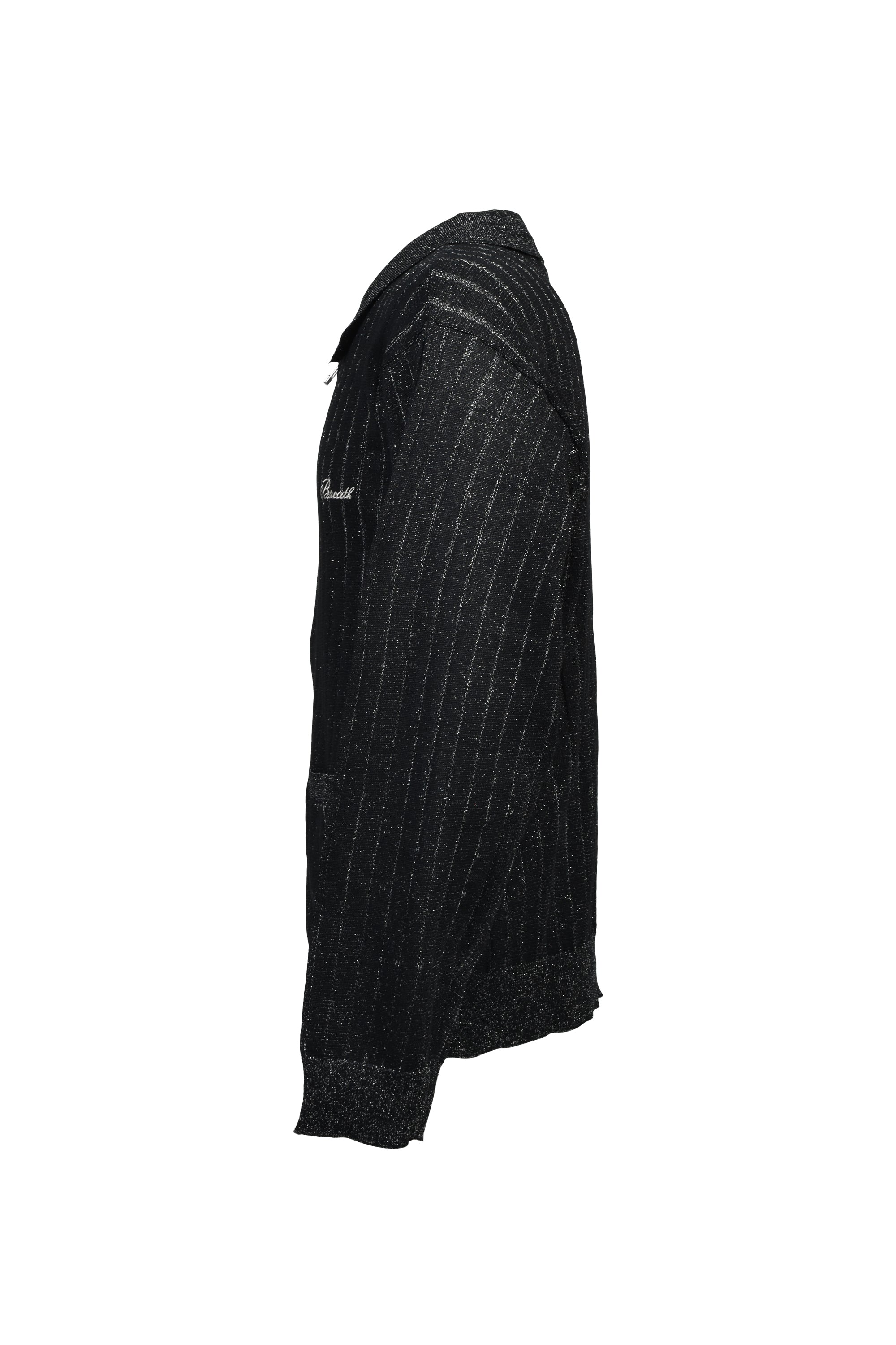 SCRIPT LOGO KNIT ZIP UP JACKET / BLACK ｜BREATH ブレス - BAD HOP