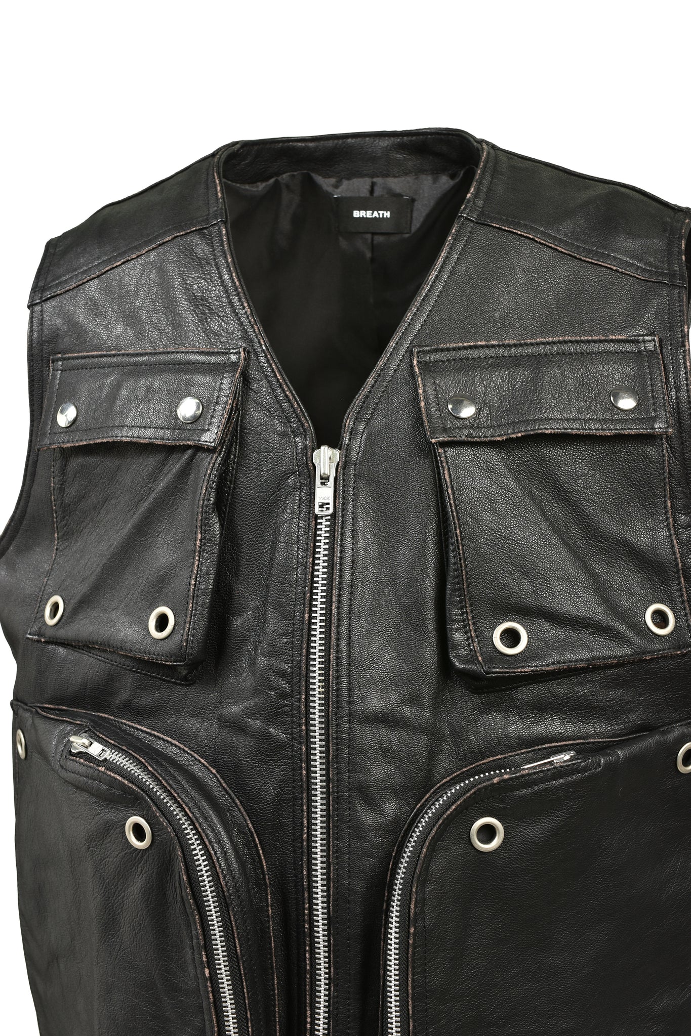 GRUNGE LEATHER CARGO VEST ｜BREATH ブレス - BAD HOPプロデュースの