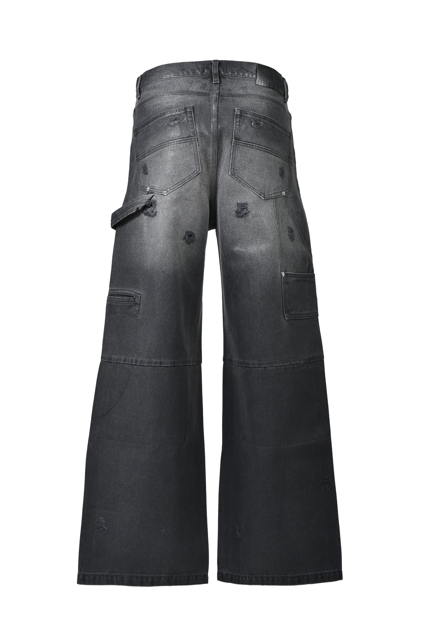 COATING DOUBLE KNEE DENIM PANTS / BLACK ｜BREATH ブレス - BAD HOP