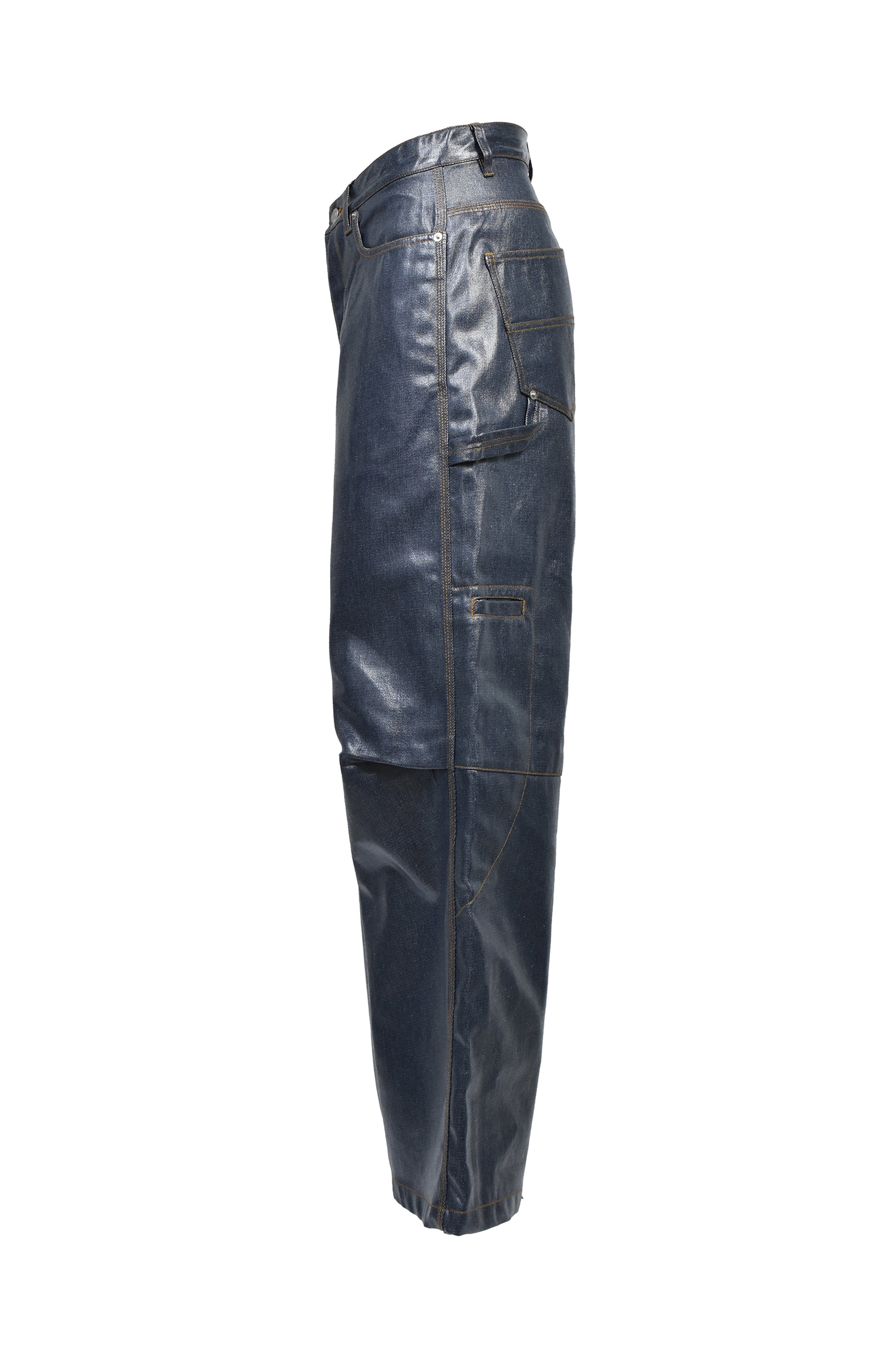COATING SHINY RIGID DENIM PANTS / INDIGO ｜BREATH ブレス - BAD HOP