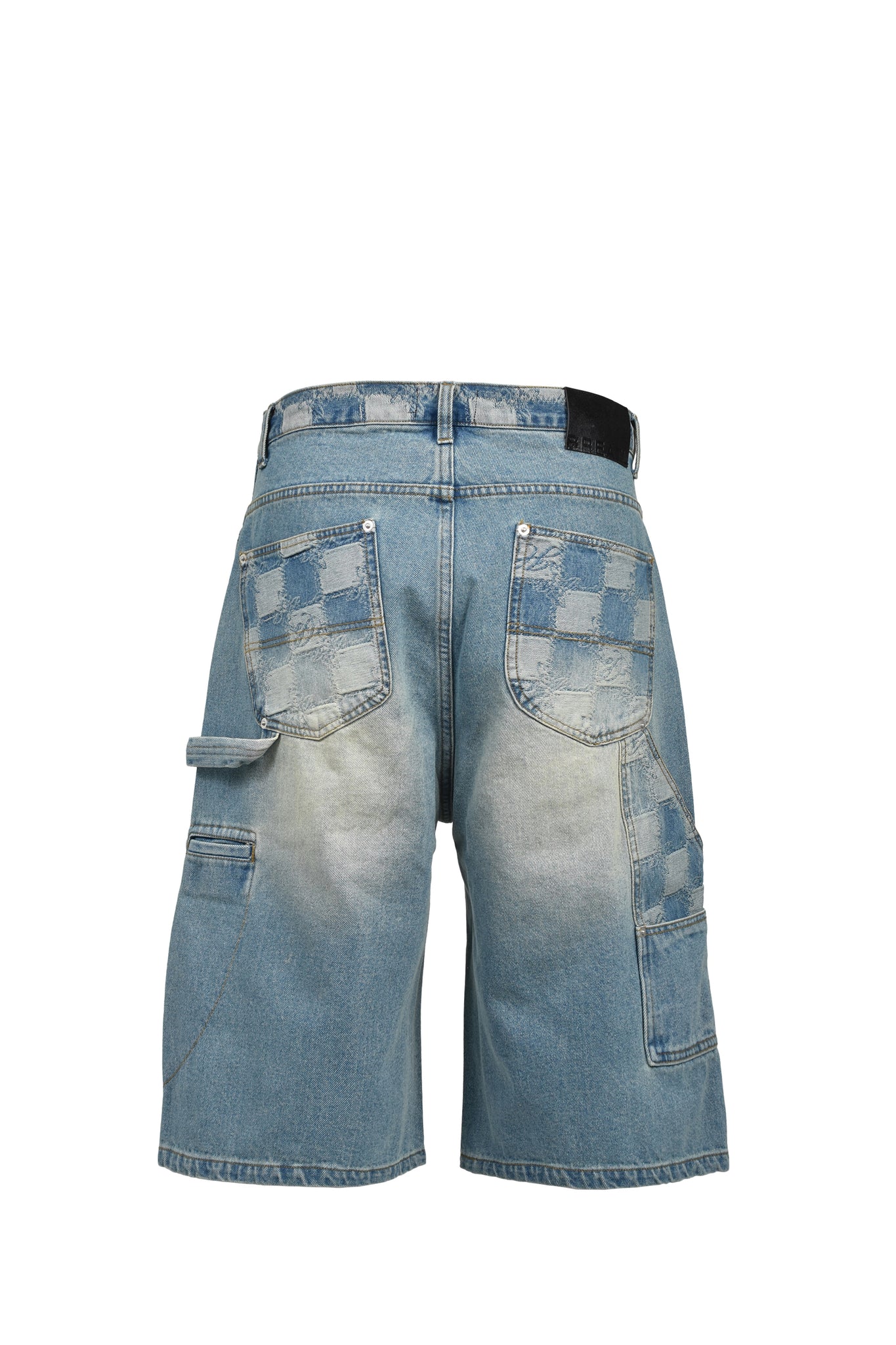 BLOCK CHECK DOUBLE KNEE DENIM SHORTS / INDIGO ｜BREATH ブレス 