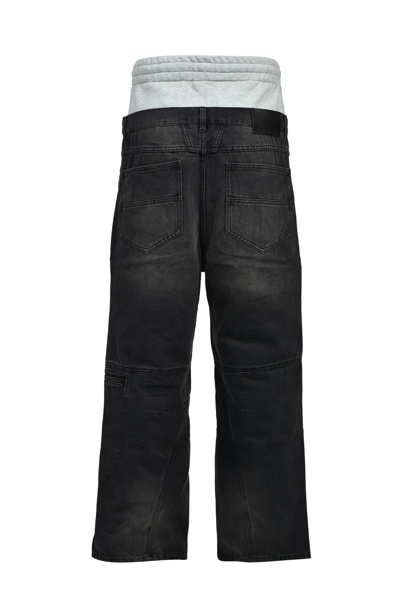 LAYERED BIKER DENIM PANTS / BLACK ｜BREATH ブレス - BAD HOP 