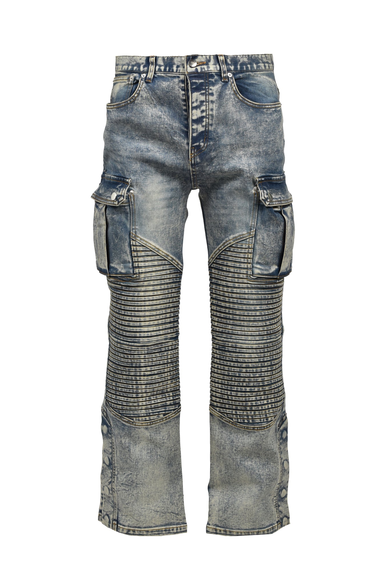 COATING SLIM BIKER CARGO PANTS / INDIGO – BREATH - BAD HOP COATING SLIM BIKER CARGO PANTS / INDIGO – BREATH - BAD HOP