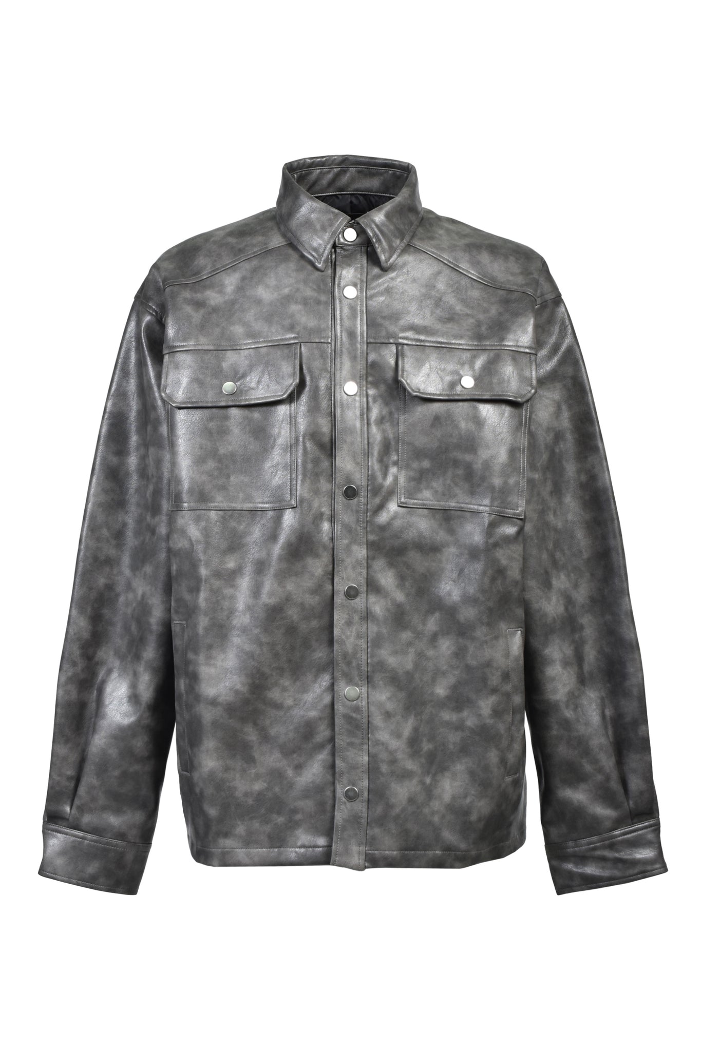 NEW RICH FAUX LEATHER SHIRT / BLACK ｜BREATH ブレス - BAD HOP