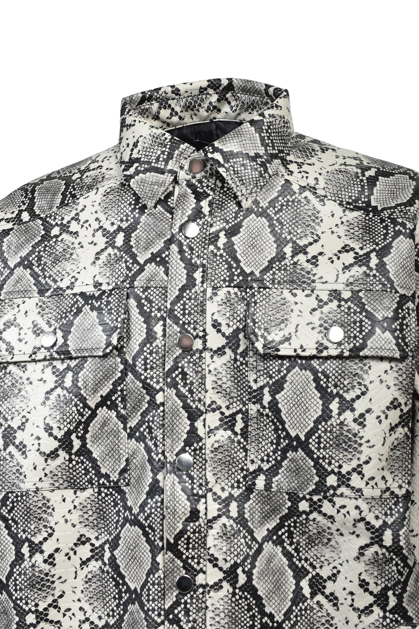 NEW RICH FAUX LEATHER SHIRT / GREY PYTHON ｜BREATH ブレス - BAD HOPプロデュースの ...