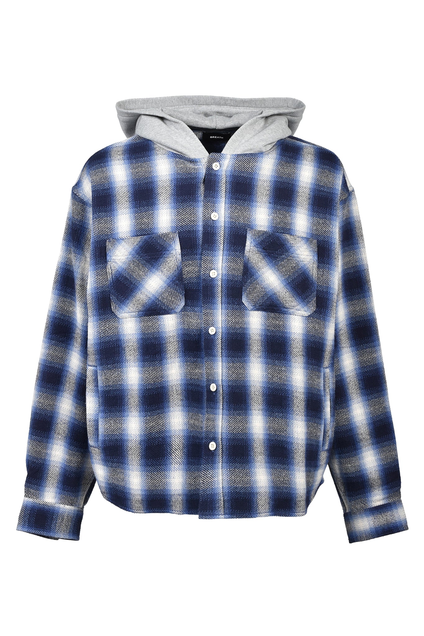 CHECK HOOD SHIRT / BLUE ｜BREATH ブレス - BAD HOPプロデュースの