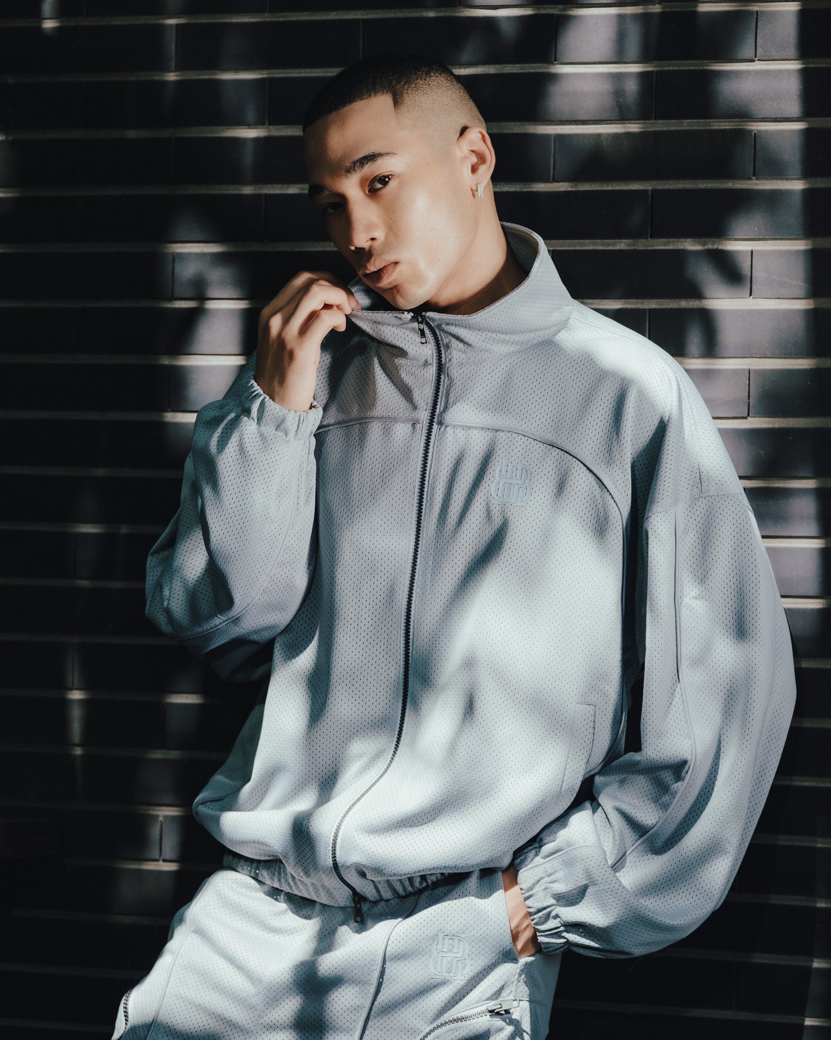 BH LOGO MESH TRACK JACKET / GREY ｜BREATH ブレス - BAD HOP 