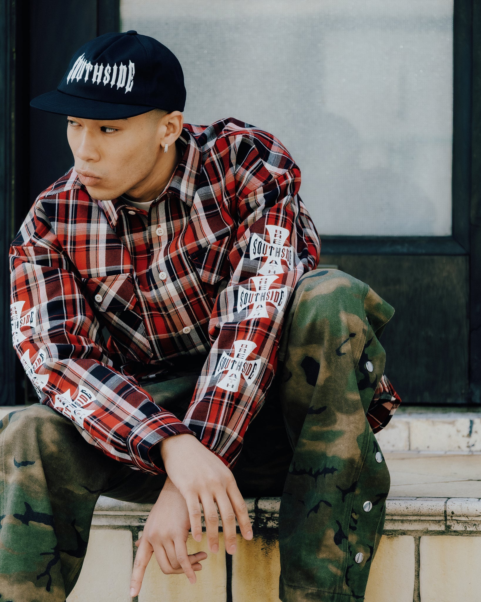 SOUTHSIDE CROSS 5 PANEL CAP / BLACK ｜BREATH ブレス - BAD HOP
