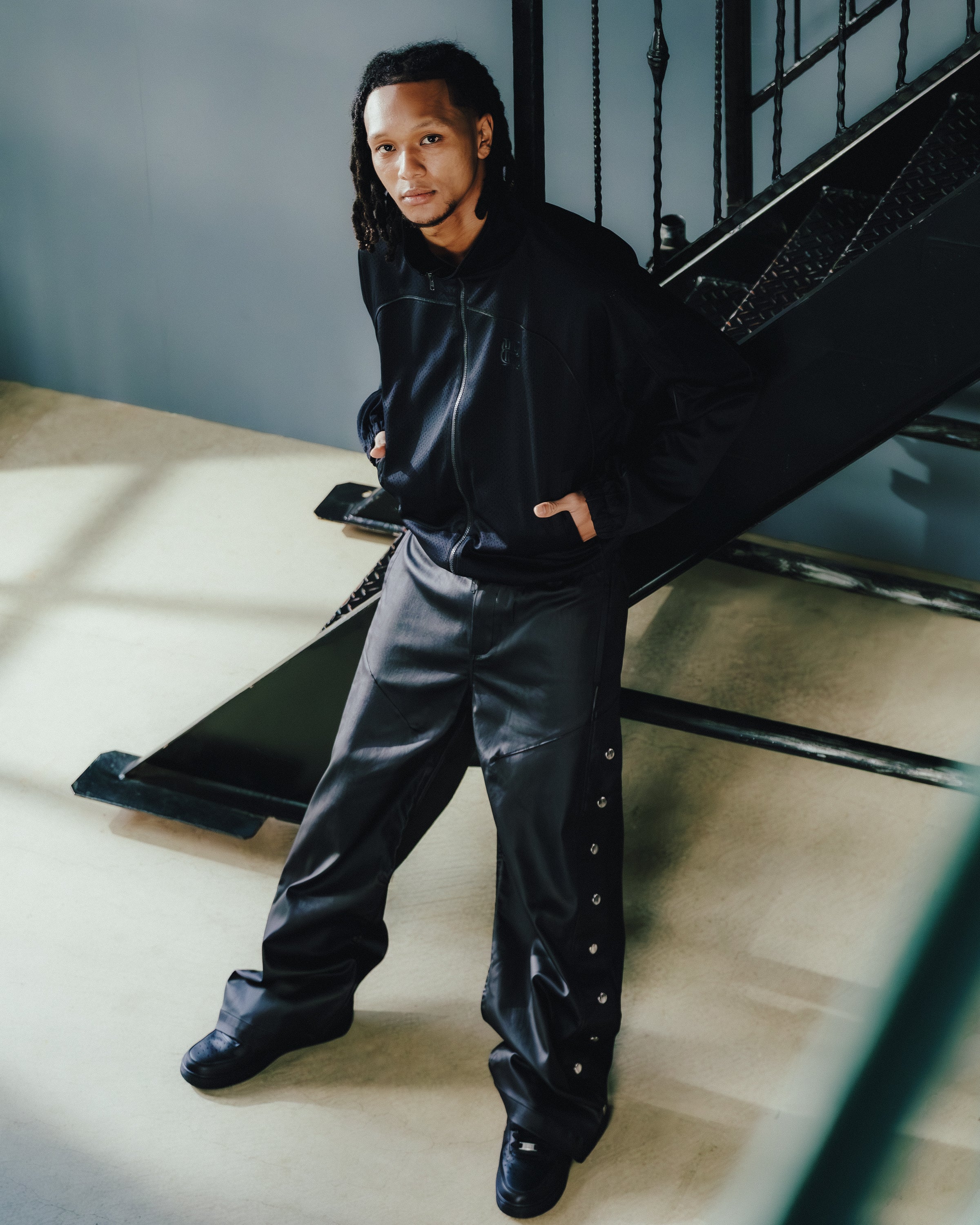 NEW RICH SIDE BUTTON JERSEY PANTS / BLACK ｜BREATH ブレス - BAD