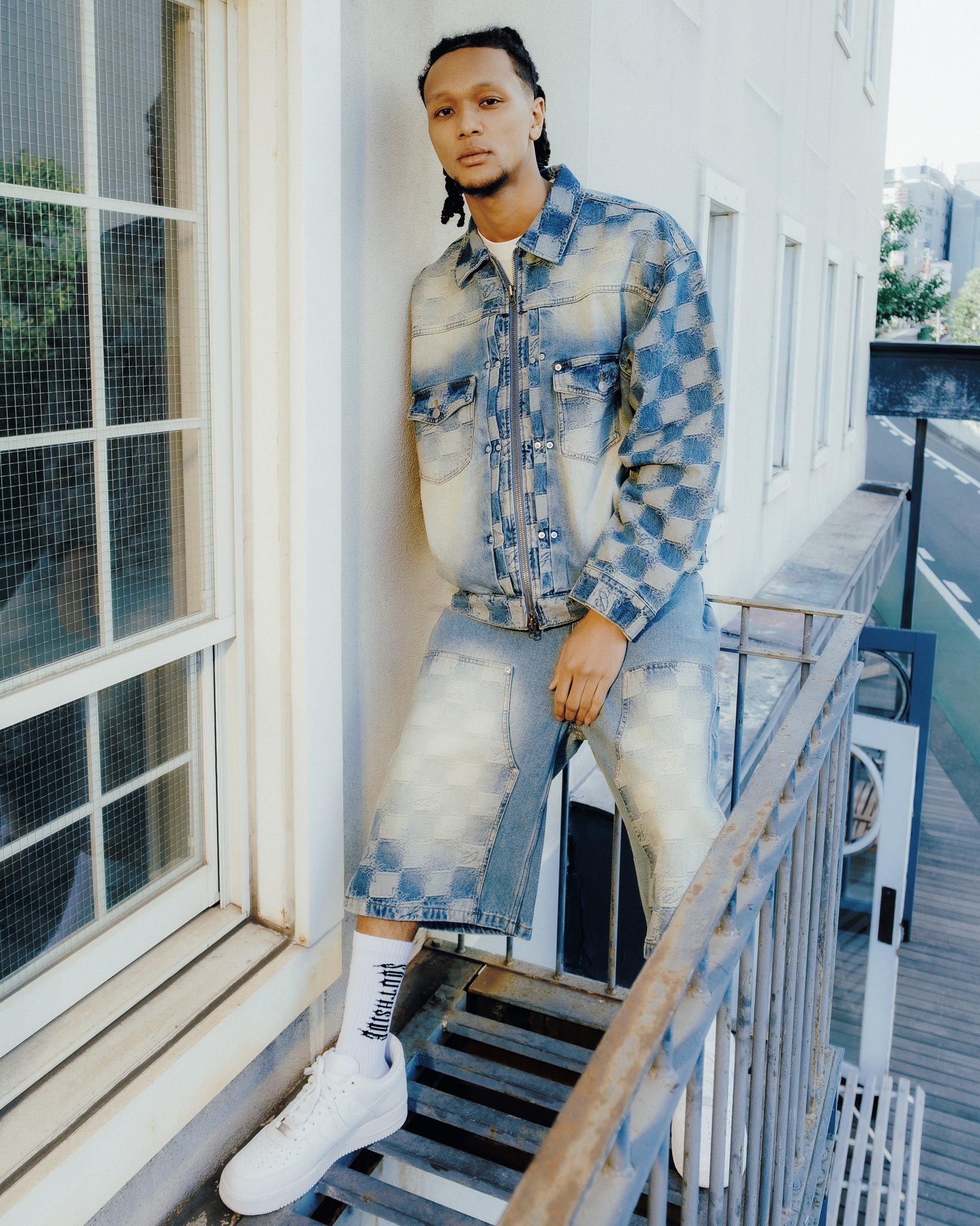 BLOCK CHECK DENIM JACKET / INDIGO ｜BREATH ブレス - BAD HOP