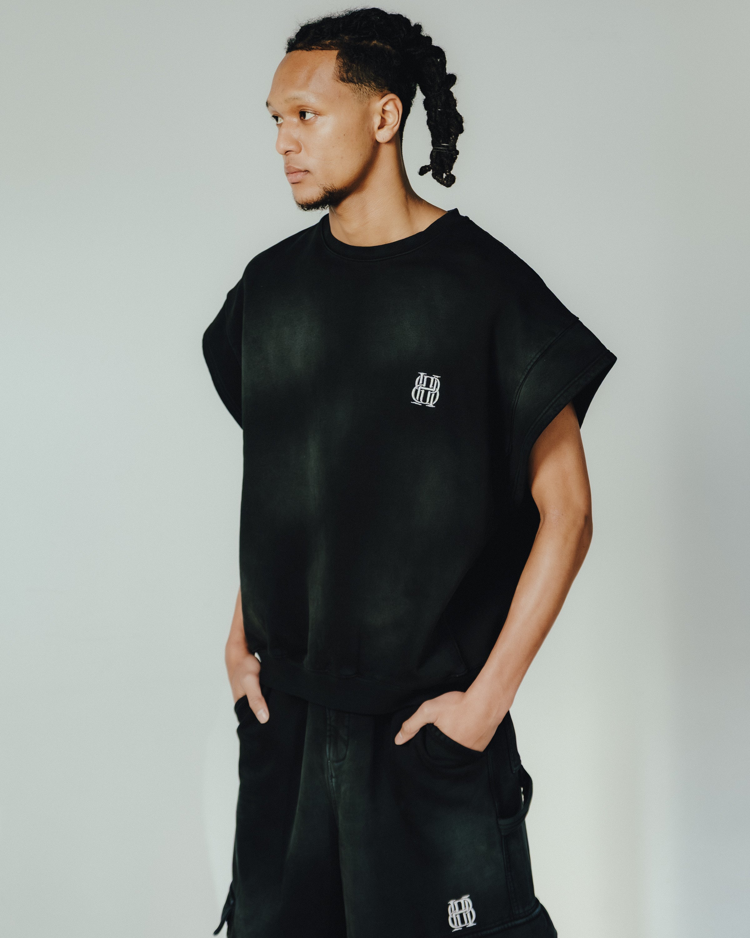 BH LOGO NO SLEEVE SS SWEAT / GREY ｜BREATH ブレス - BAD HOP 