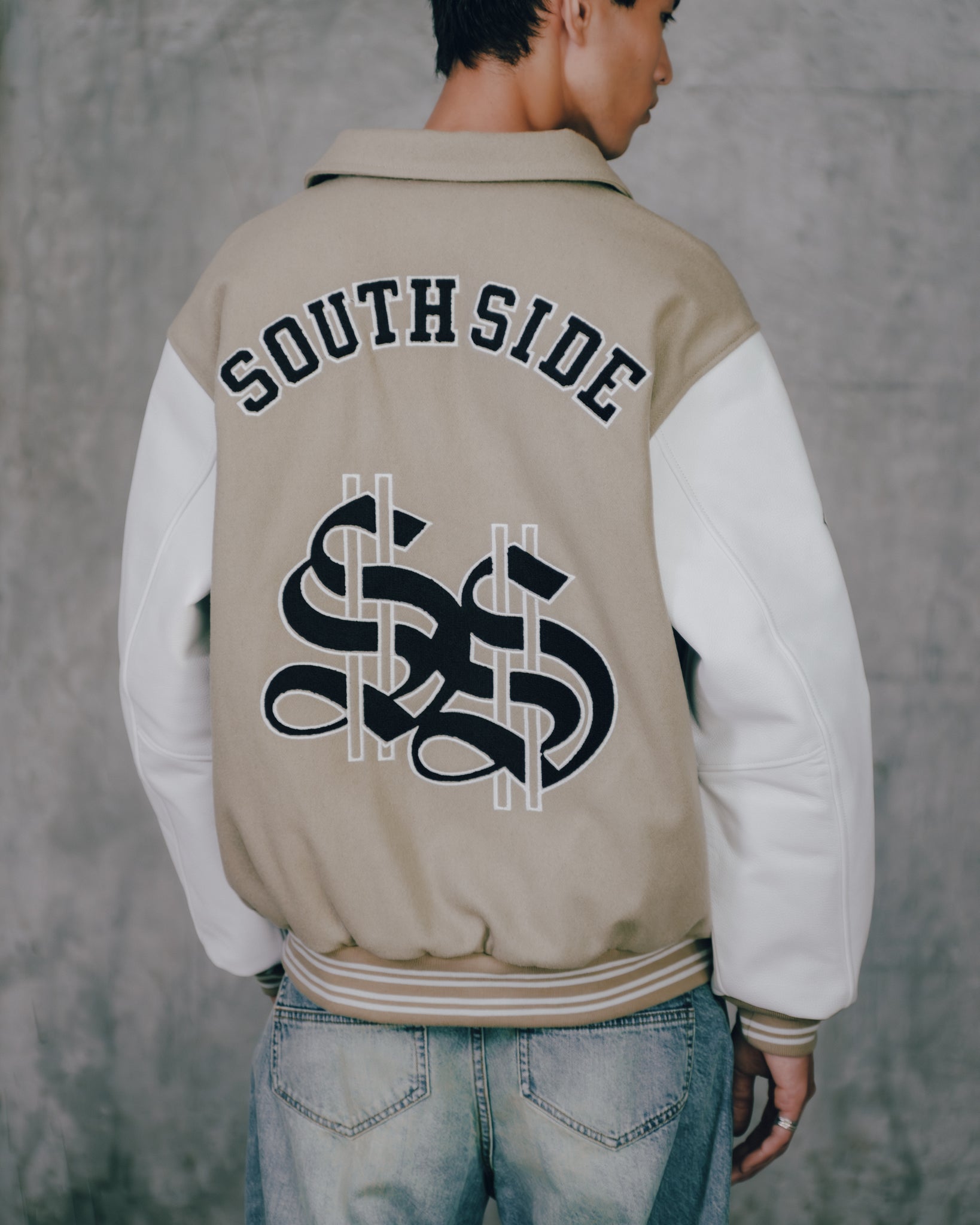 BH PATCH STADIUM JACKET / BEIGE