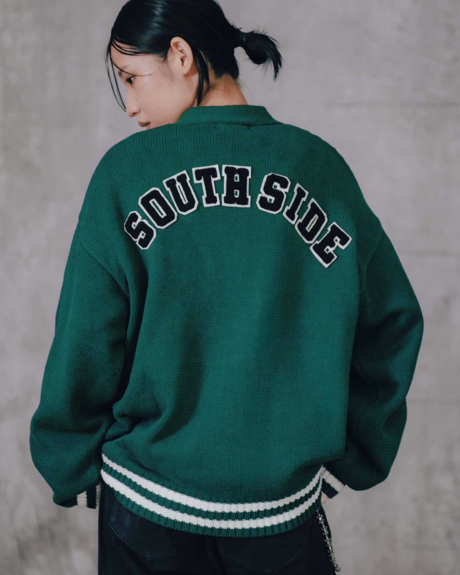 BH PATCH KNIT CARDIGAN / GREEN