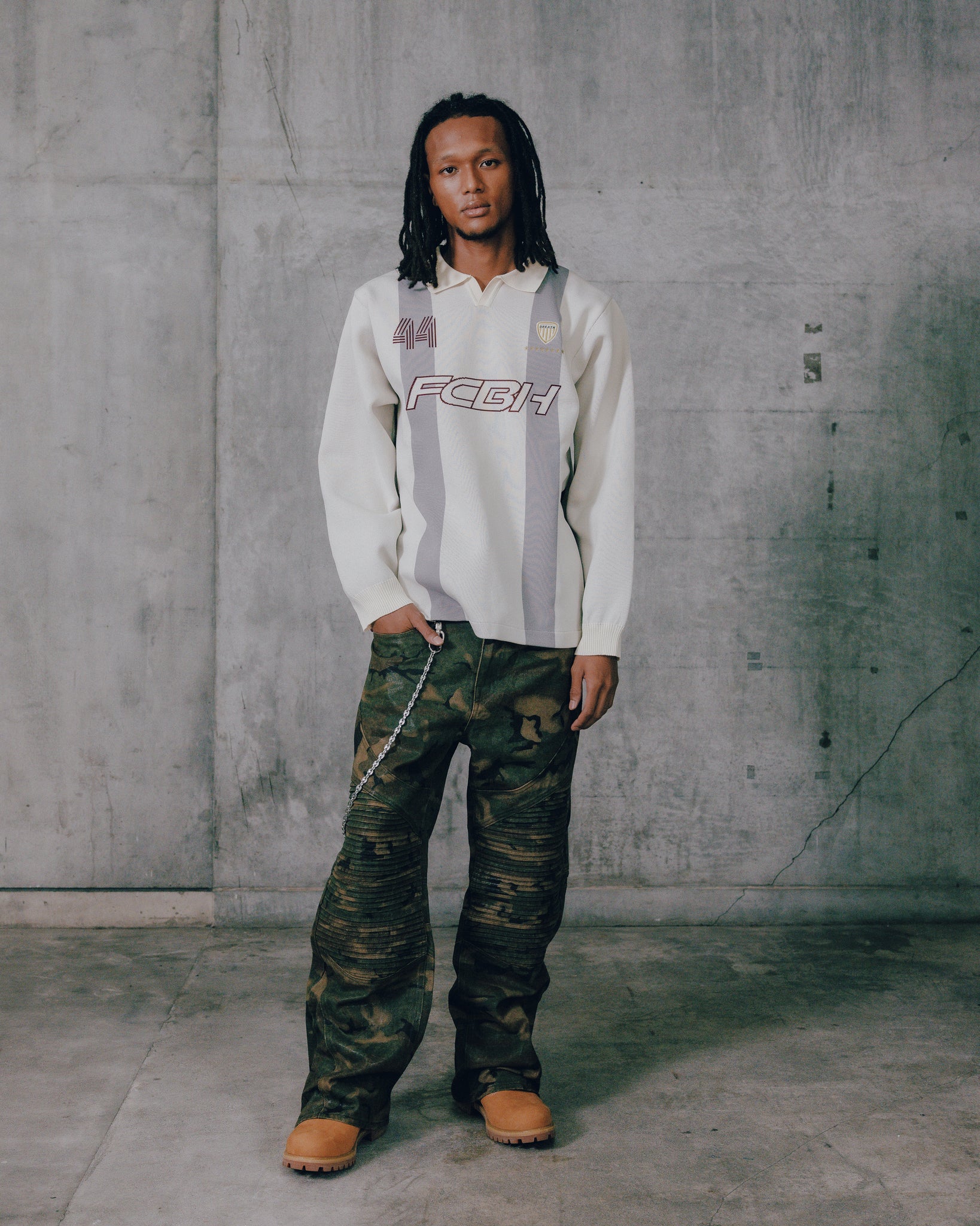COATING BIKER CAMO PANTS / WOODLAND CMAO