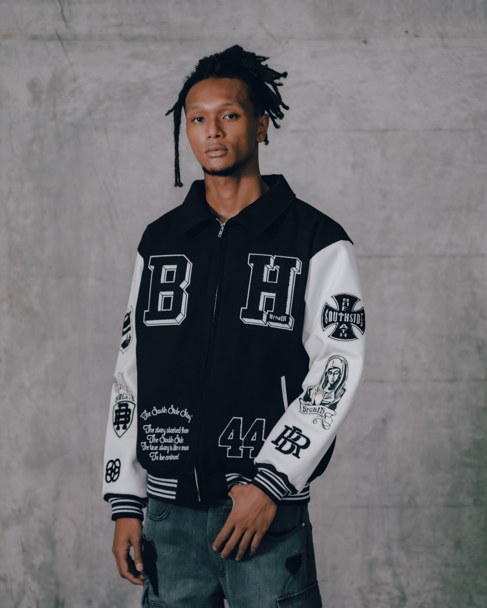 BH PATCH STADIUM JACKET / BLACK