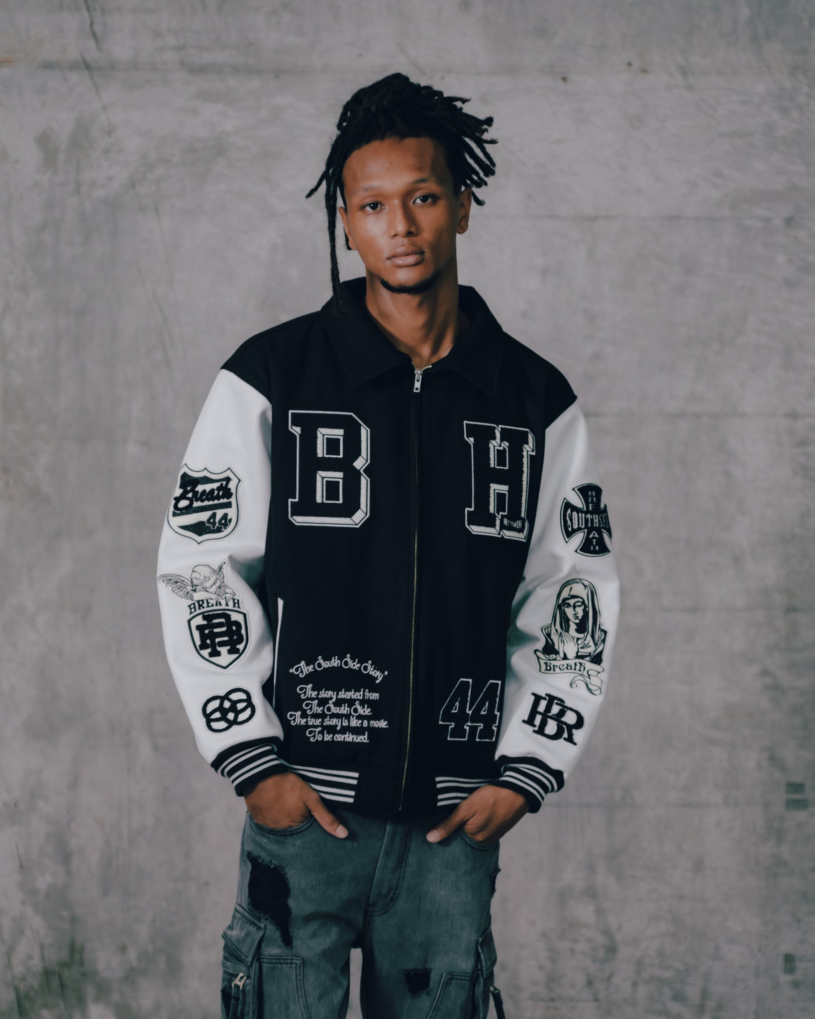 BH PATCH STADIUM JACKET / BLACK