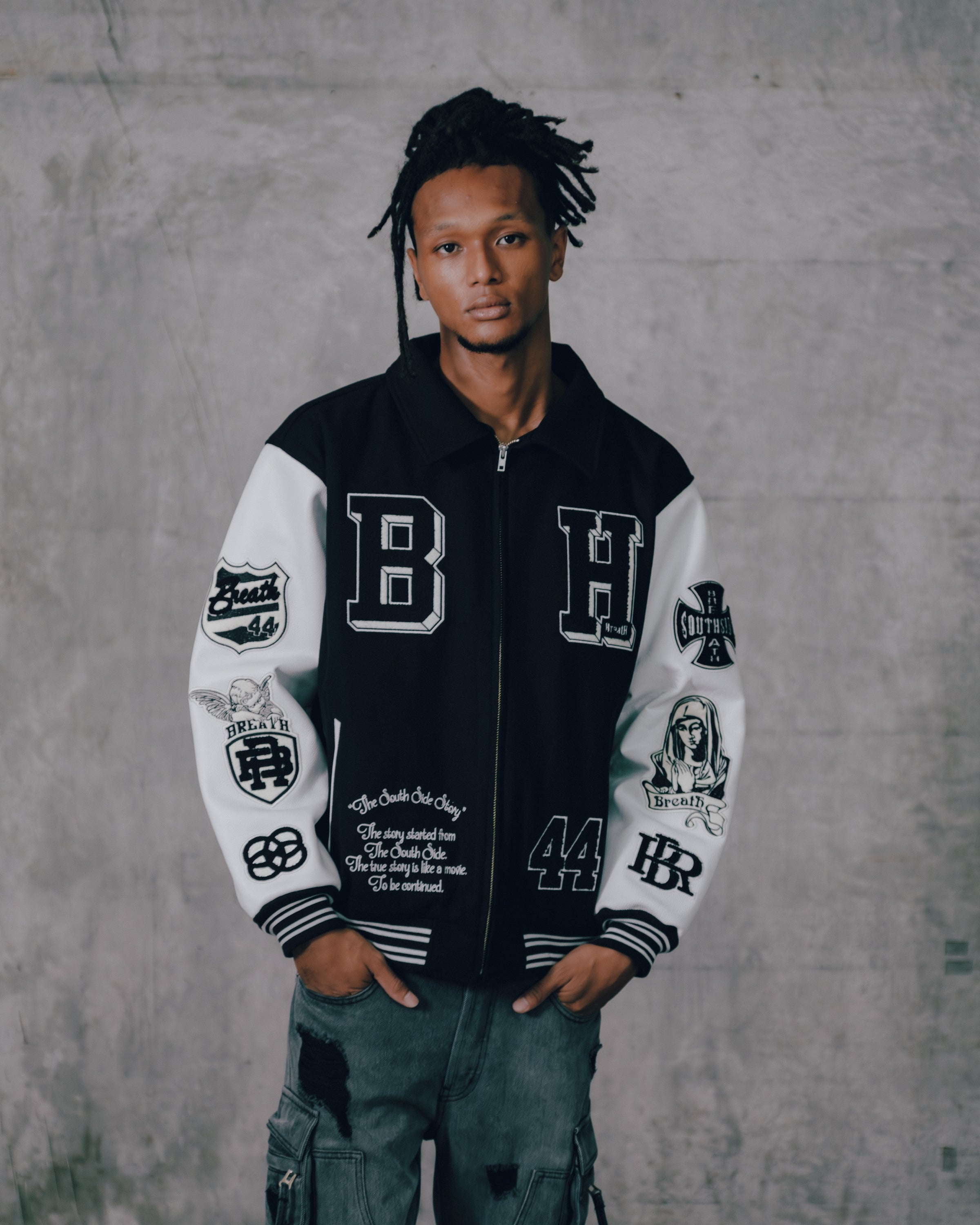 【希少品】セール中！！BADHOP BREATHスタジャンLサイズ BREATH LOGO SATIN JACKET-BLACK- | WALKIN STORE WEB SHOP