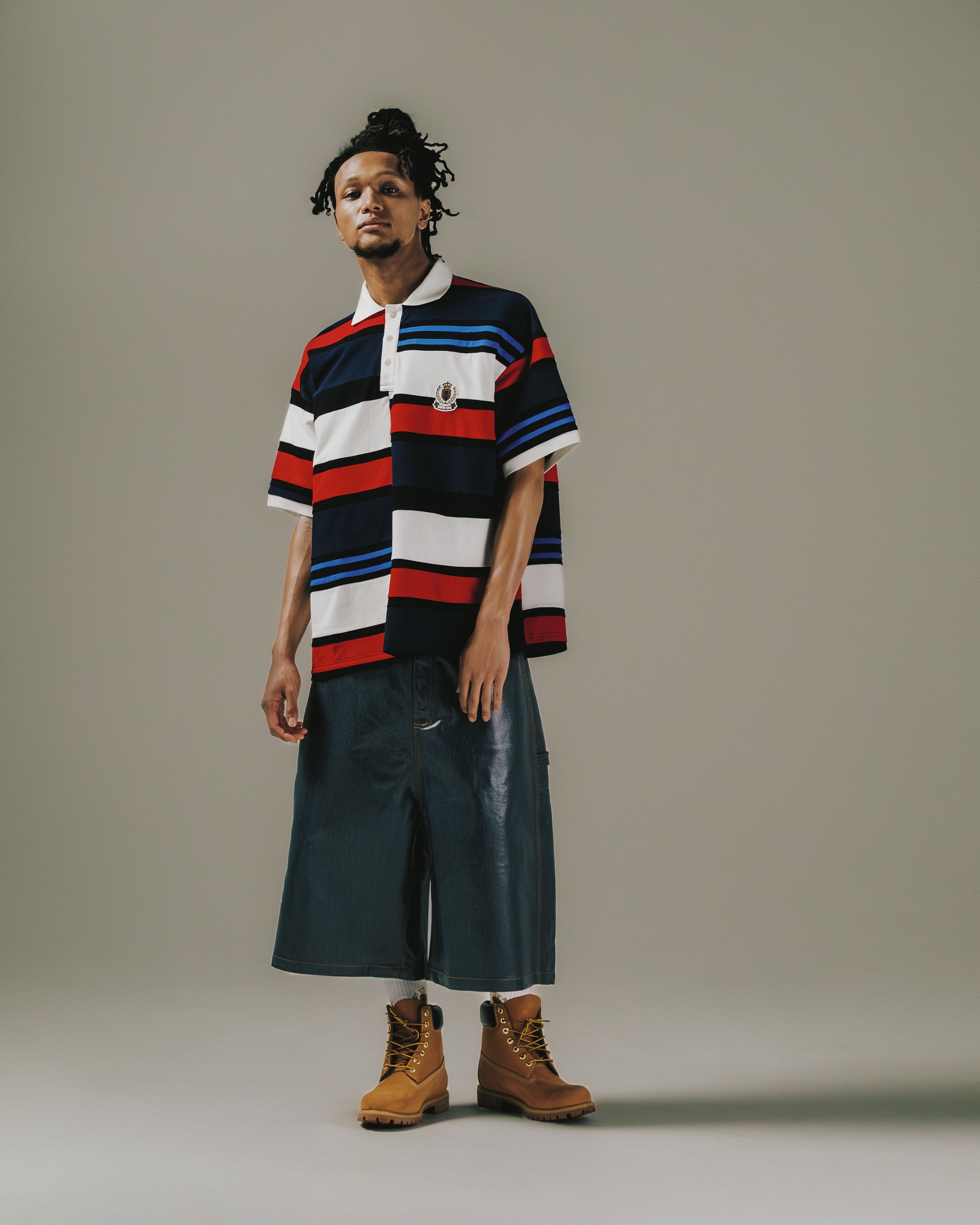 EMBLEM LOGO CRAZY BORDER POLO SHIRT / YELLOW – BREATH - BAD HOP