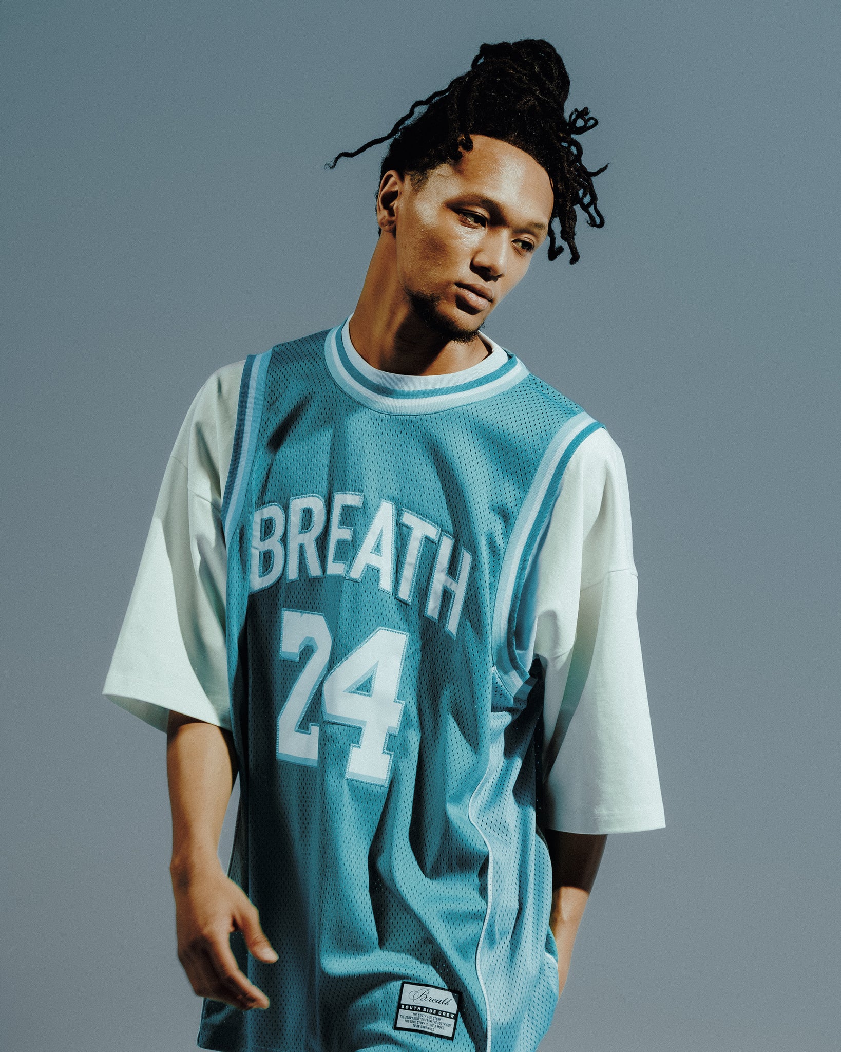 LAYERED BASKET BALL JERSEY TEE / TURQUOISE – BREATH - BAD HOP