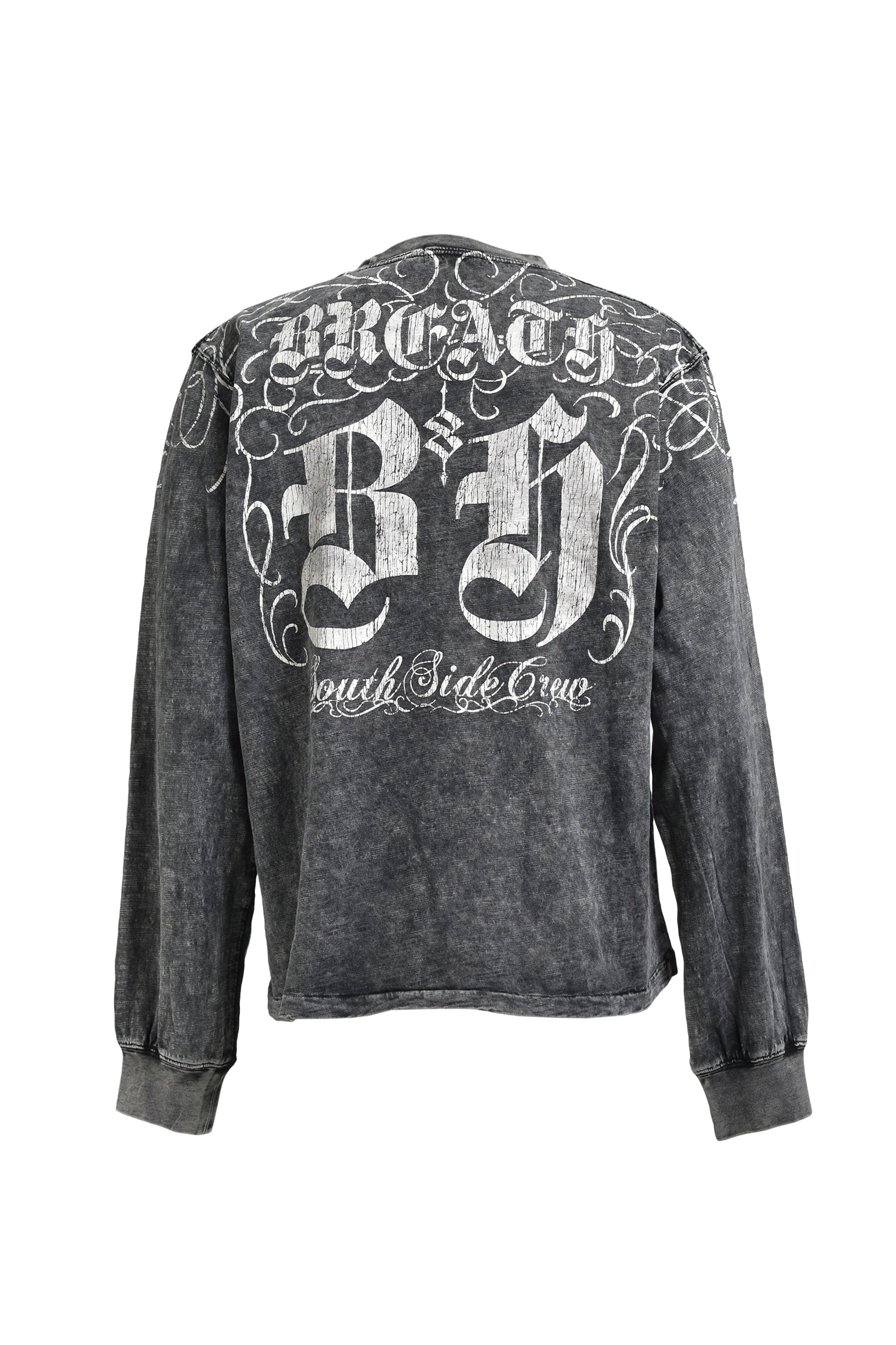 SKULL WASH LS TEE / BLACK – BREATH - サイズ 着丈 身幅 肩幅