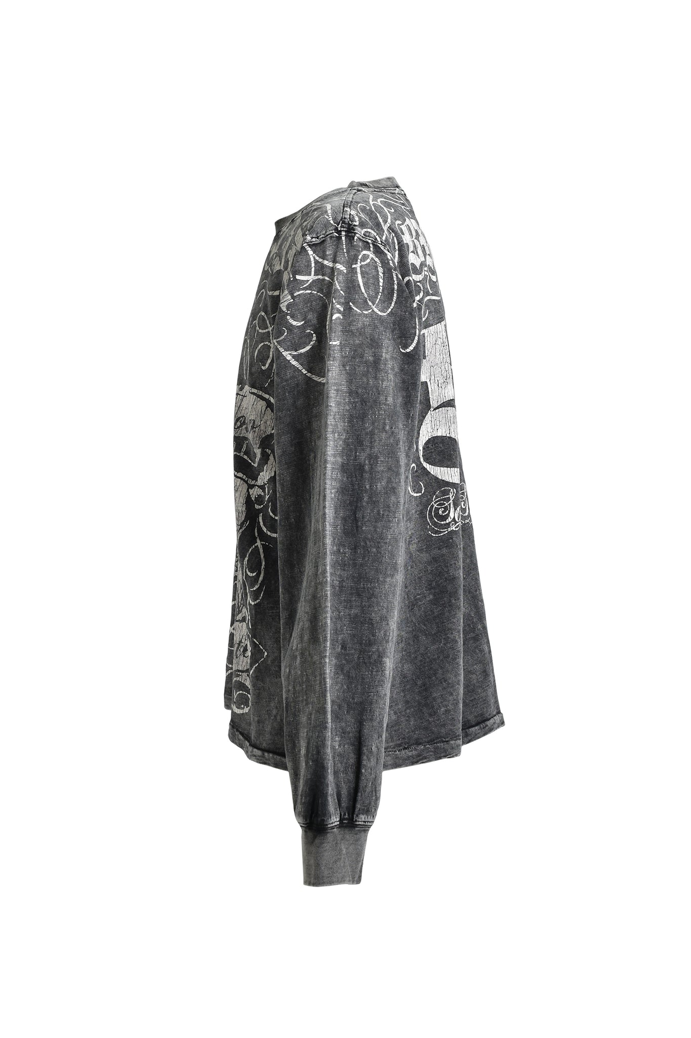 SKULL WASH LS TEE / BLACK
