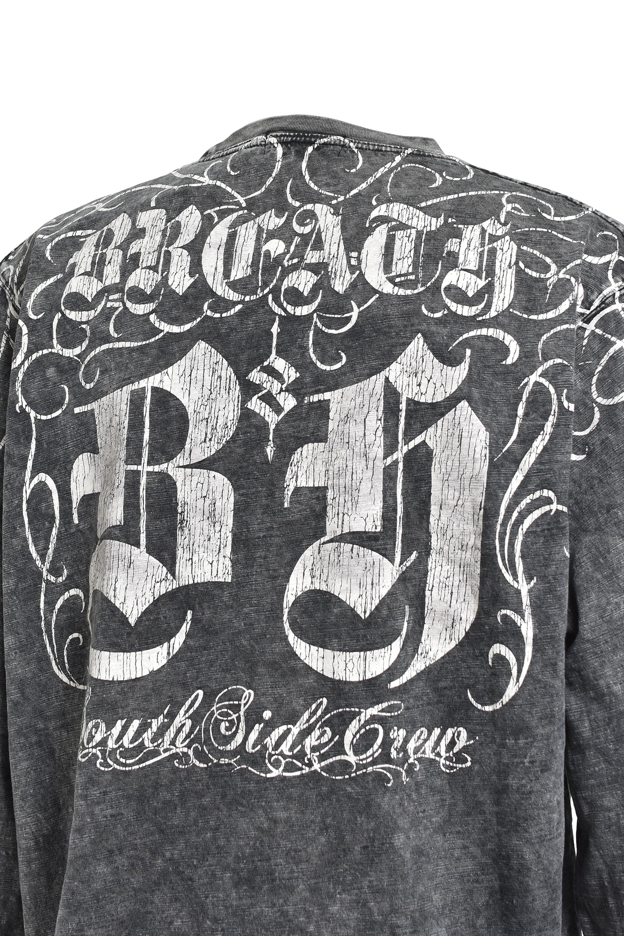 SKULL WASH LS TEE / BLACK – BREATH - サイズ 着丈 身幅 肩幅