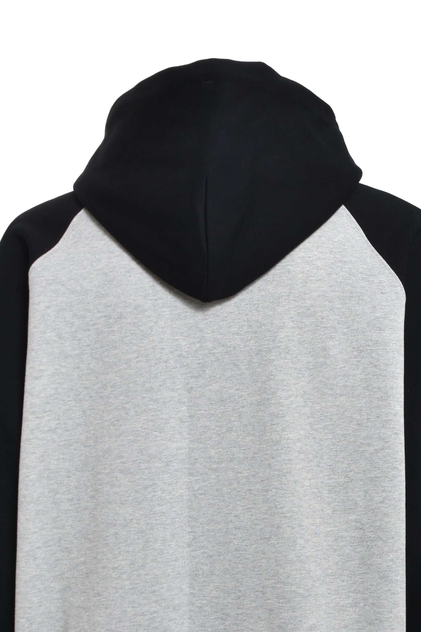 TWO TONE EMBROIDERY HOODIE / BLACK H.GREY