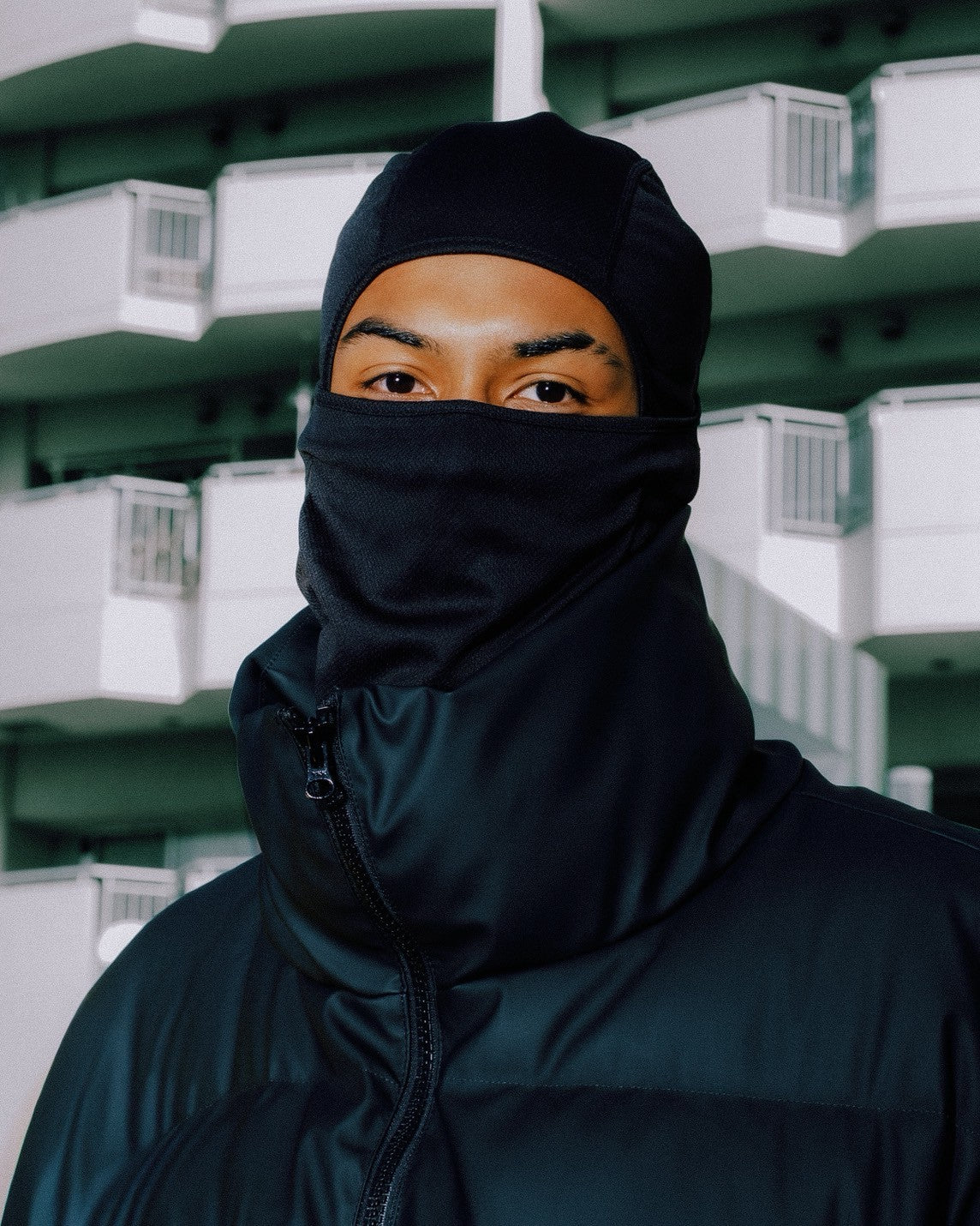 FAUX LEATHER MATTE DOWN JACKET / BLACK