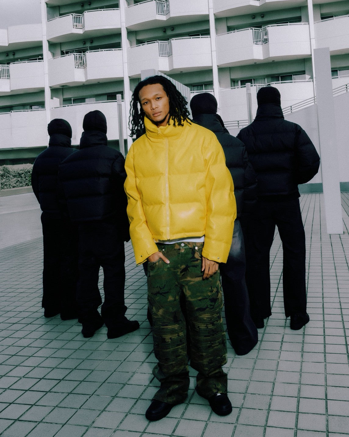 FAUX LEATHER DOWN JACKET / YELLOW｜BREATH ブレス - BAD HOP