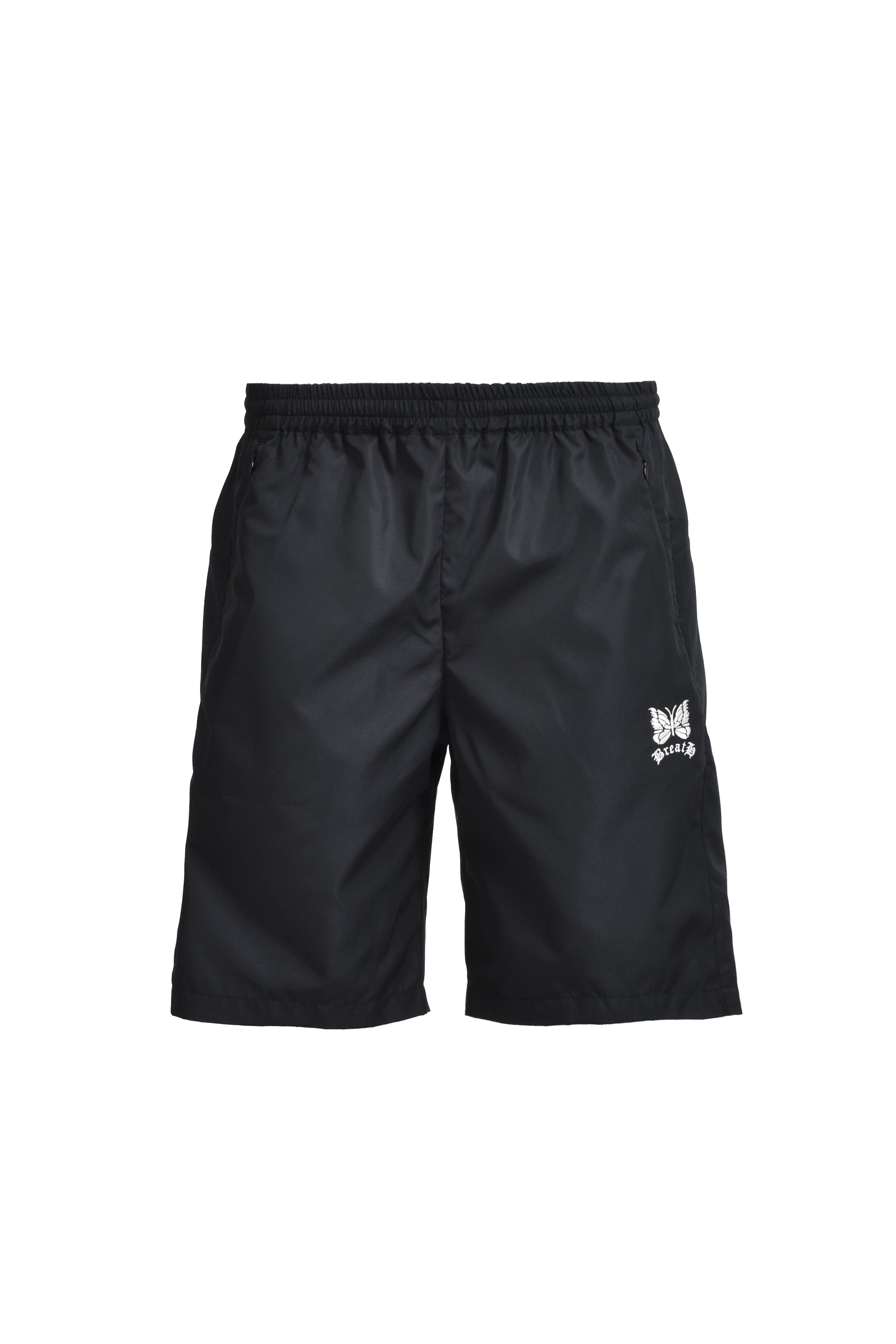 ニードルス BREATH ショート ハーフパンツ ワンポイント刺繍ロゴ ブラック Needles NYLON BASKETBALL SHORTS / BLACK – BREATH - サイズ ウエスト