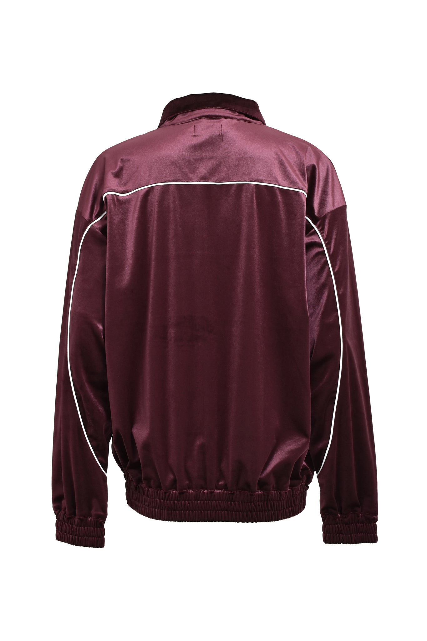 SCRIPT LOGO PIPING VELOUR JACKET / BURGUNDY